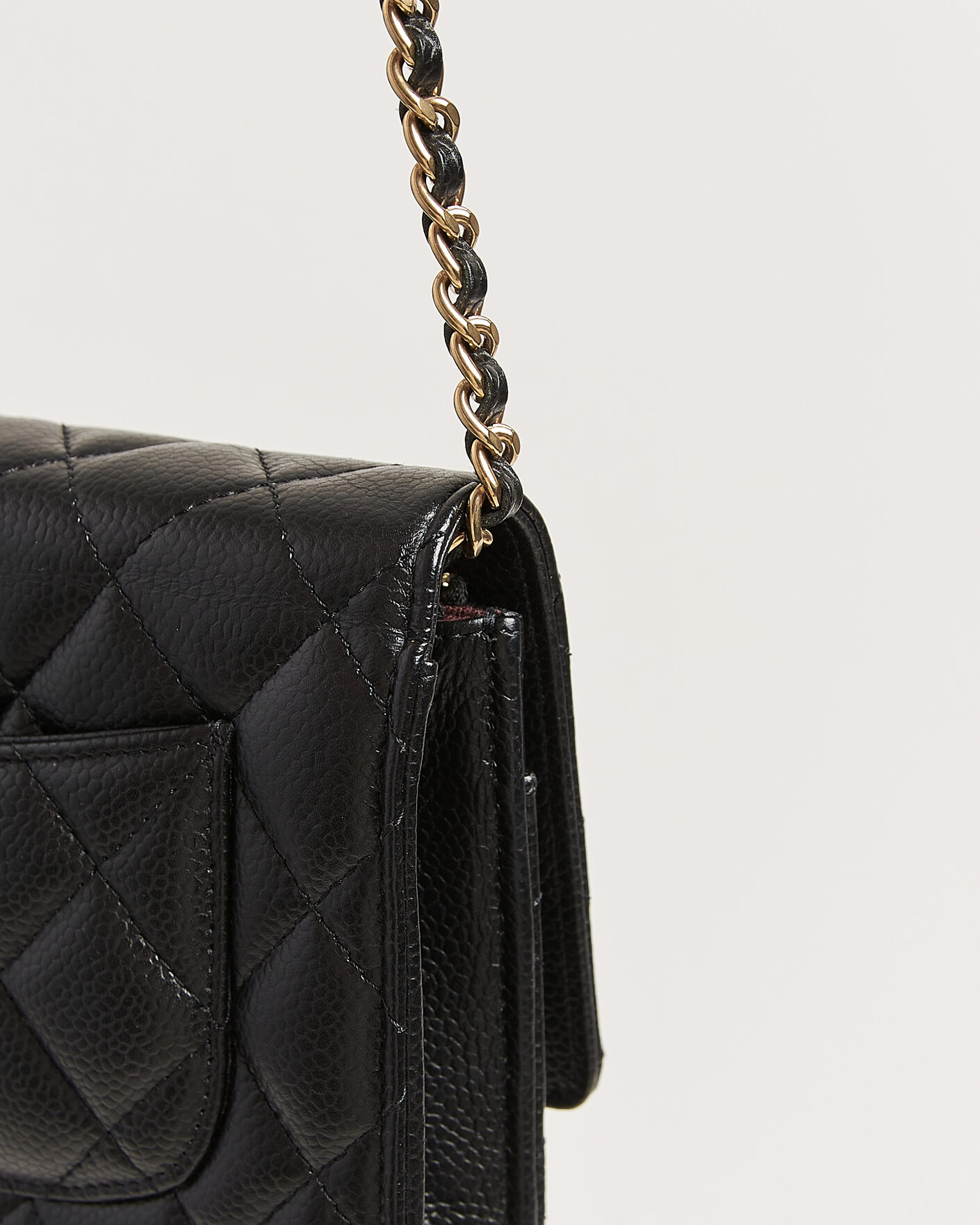 Homme | Pre-Owned & Vintage Bags | Chanel Pre-Owned | Wallet On Chain Caviar Leather Black