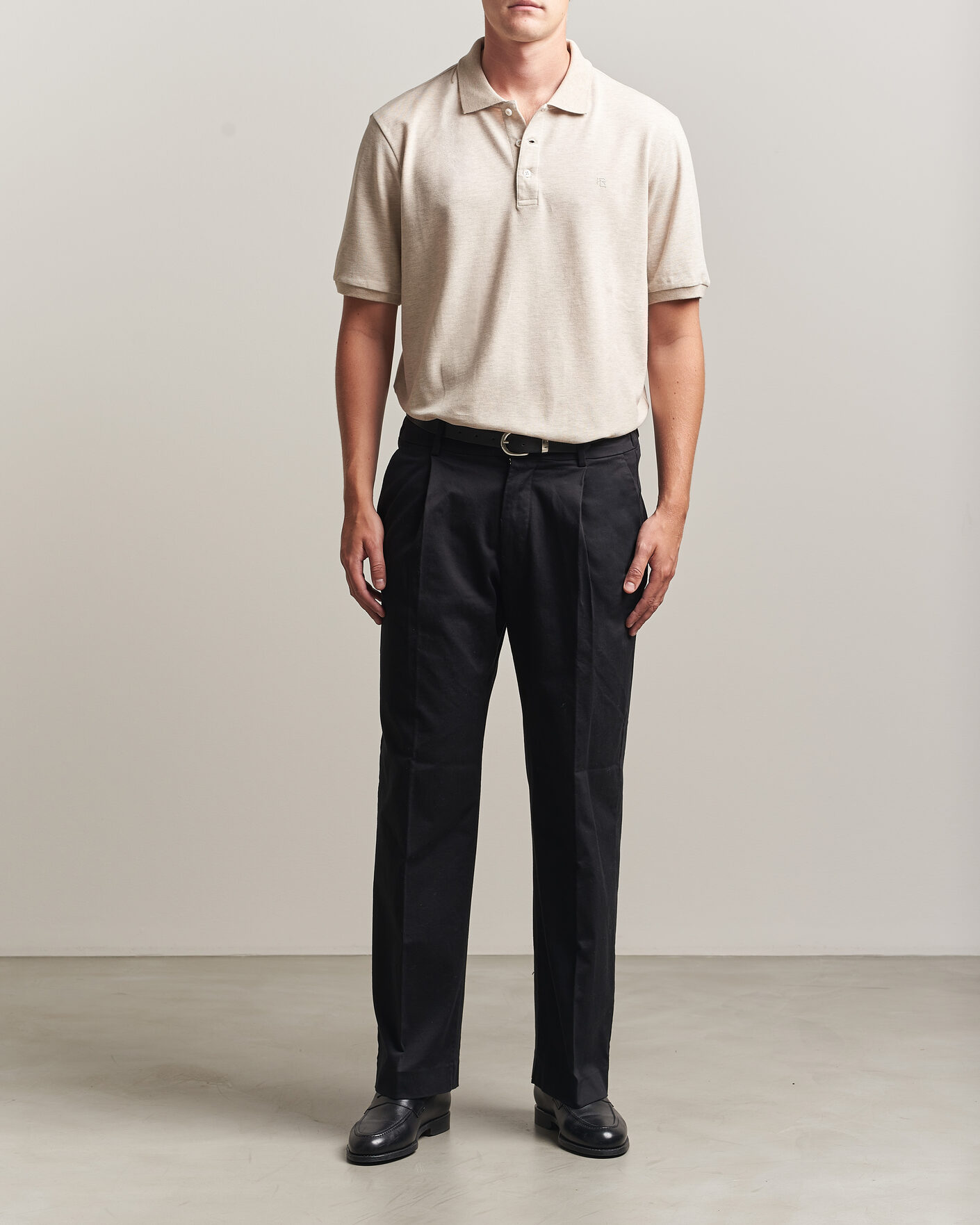Homme | Polos | Ralph Lauren Purple Label | Short Sleeve Mercerized Cotton Polo Beige Melange