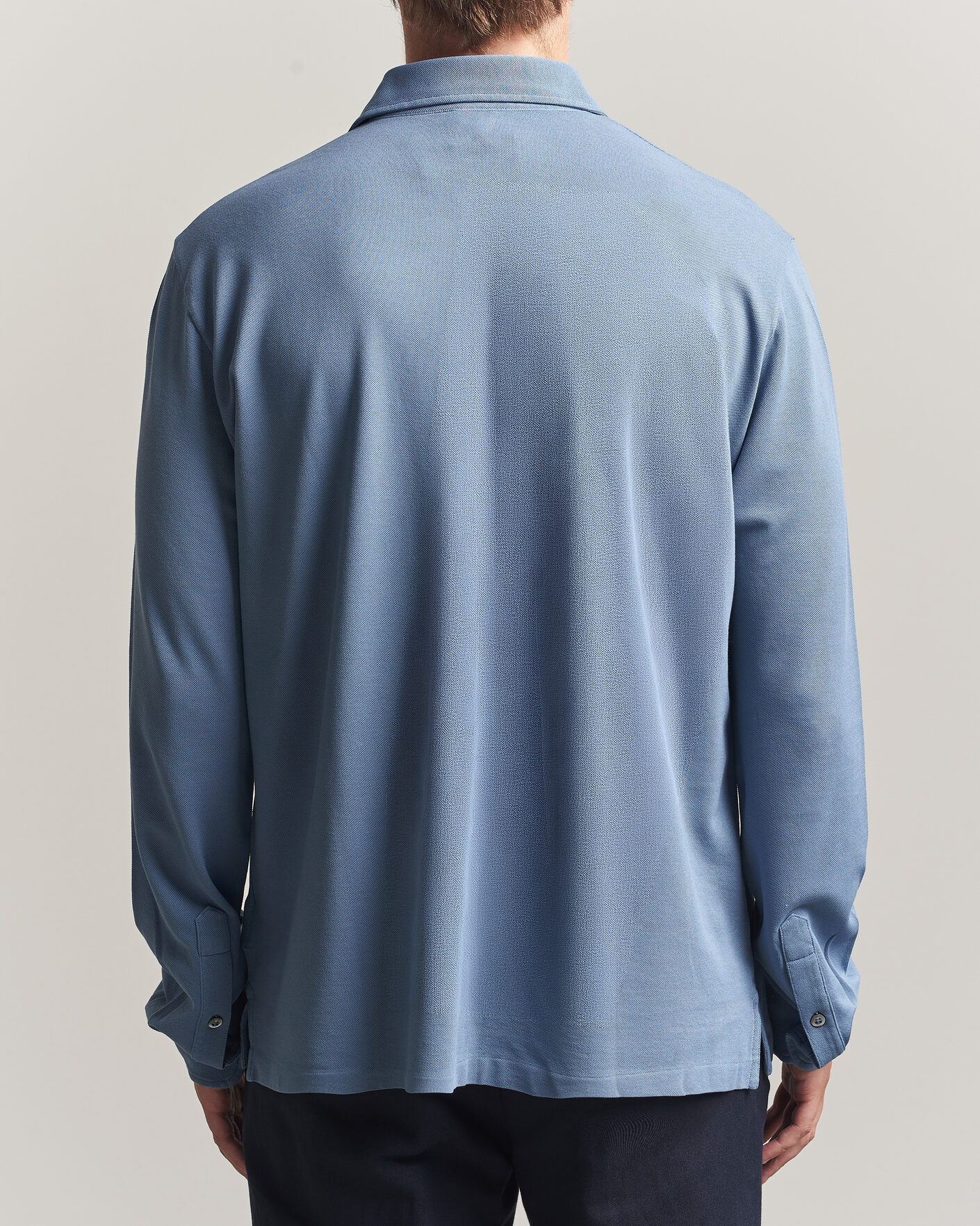 Homme | Polos | Ralph Lauren Purple Label | Long Sleeve Washed Polo Blue Horizon