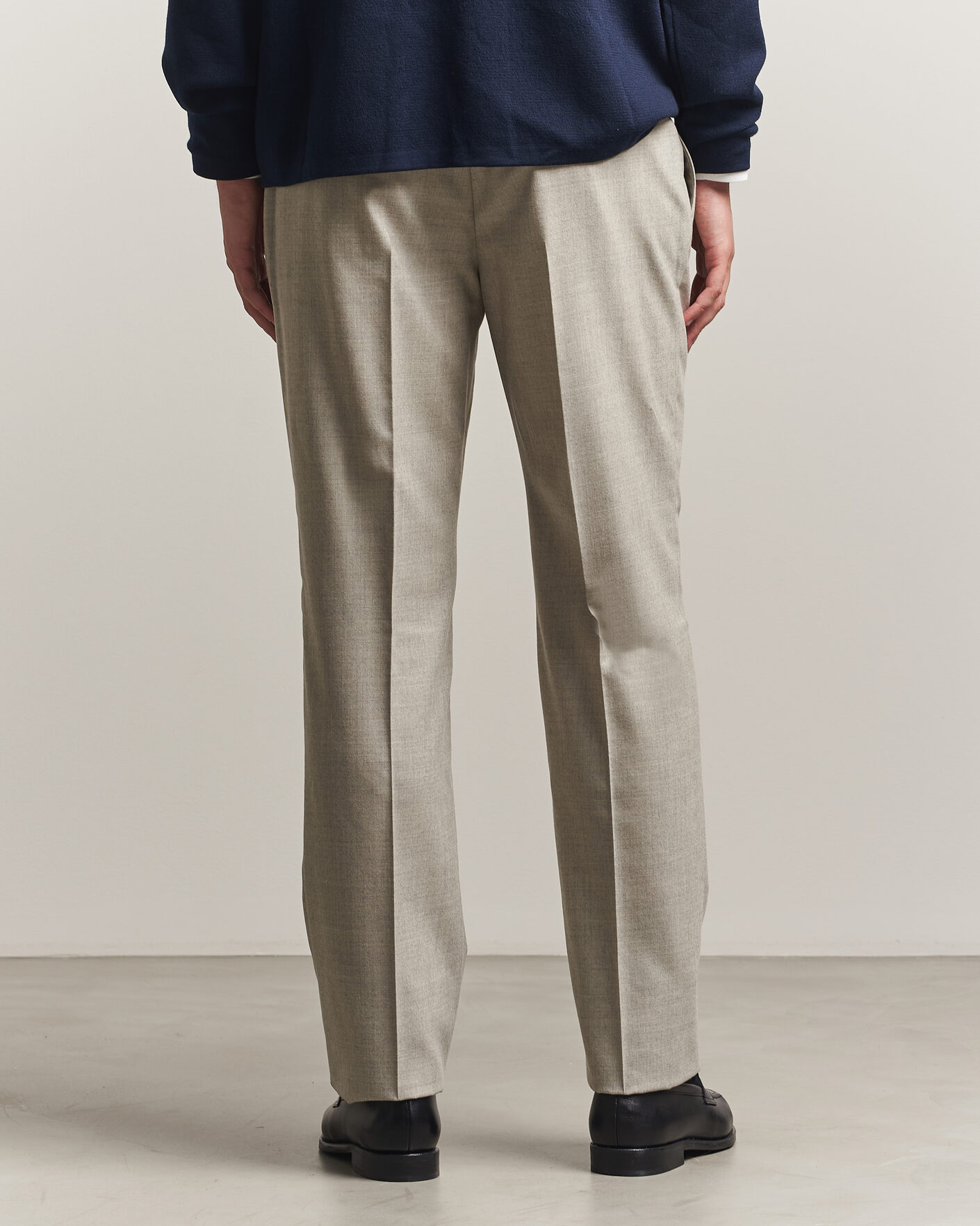 Homme | Pantalons | Ralph Lauren Purple Label | Gregory Pleated Flannel Trousers Pearl Grey