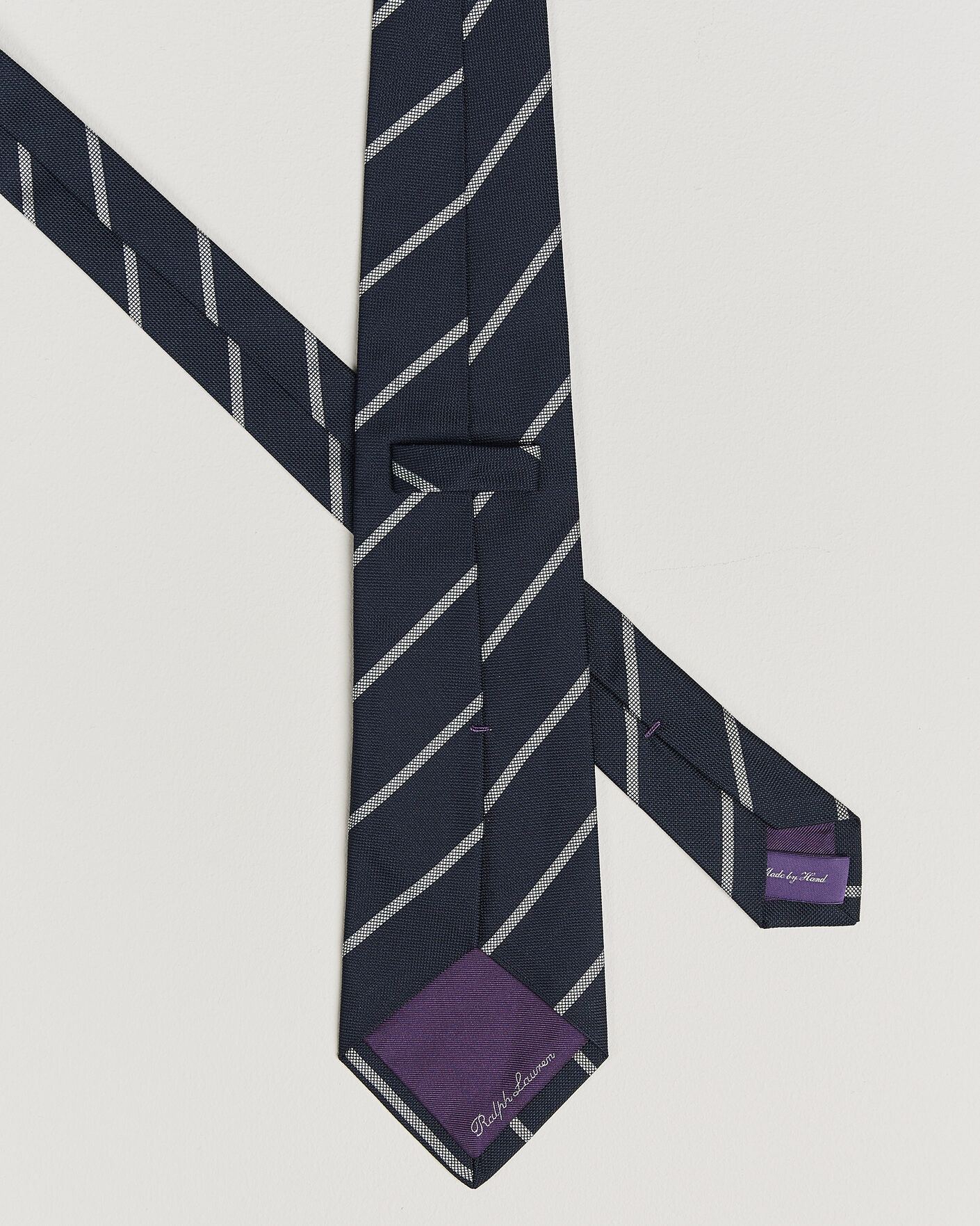 Homme | Cravates | Ralph Lauren Purple Label | Regimental Stripe Silk Tie Navy/Silver
