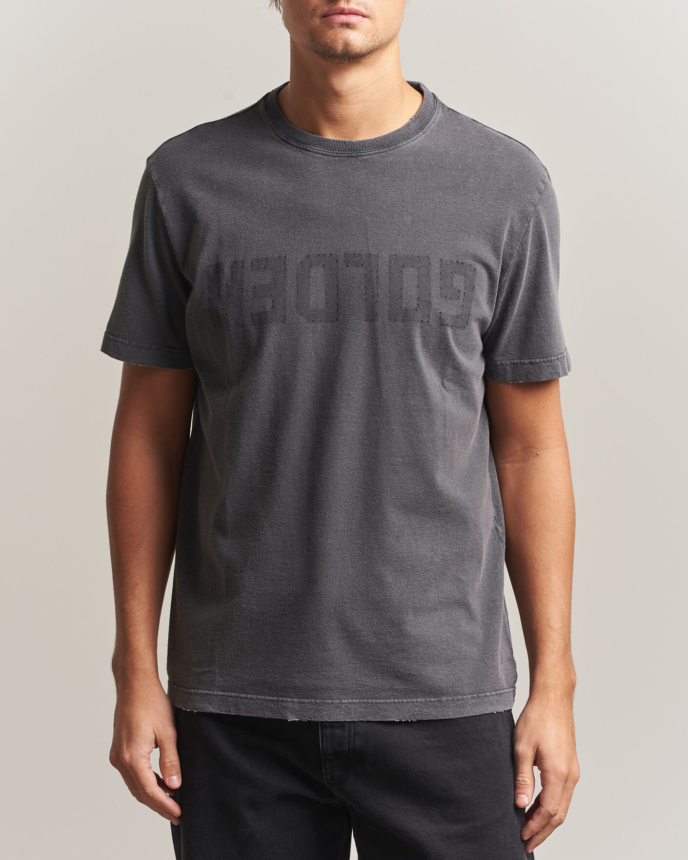 Homme | T-shirts | Golden Goose | Distressed Cotton T-Shirt Anthracite