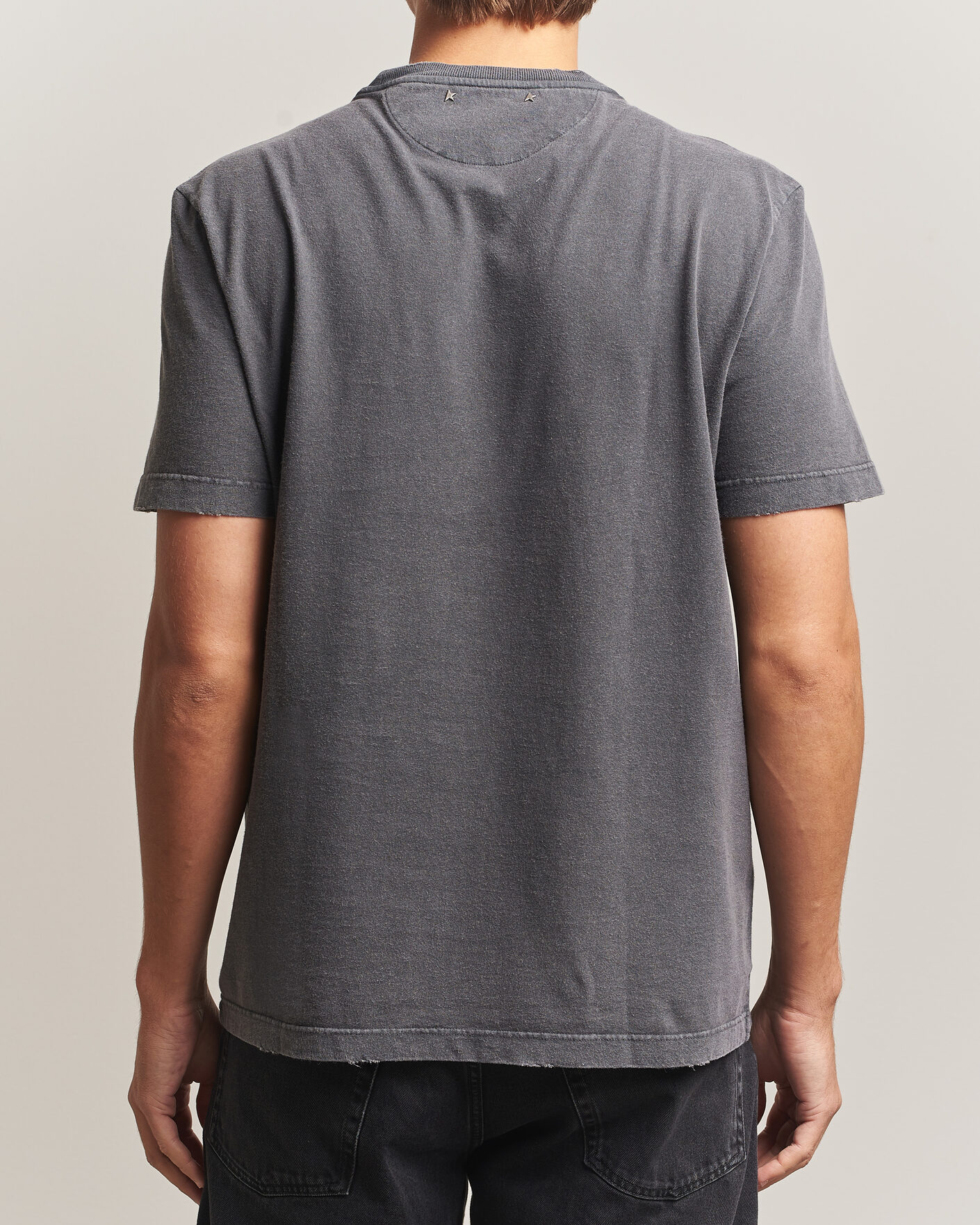 Homme | T-shirts | Golden Goose | Distressed Cotton T-Shirt Anthracite