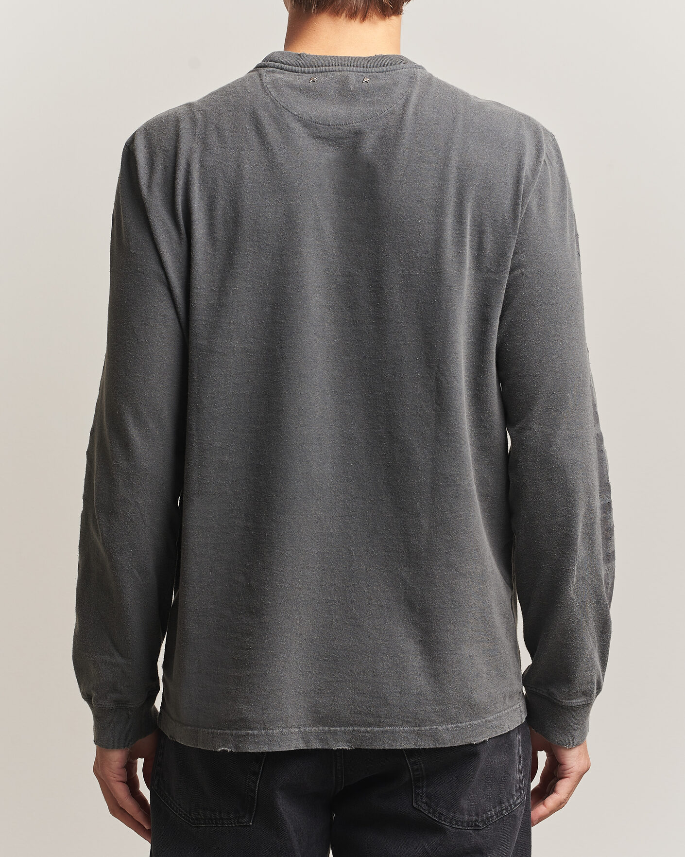 Homme | Pulls Et Tricots | Golden Goose | Long Sleeve Garment Dyed T-Shirt Anthracite