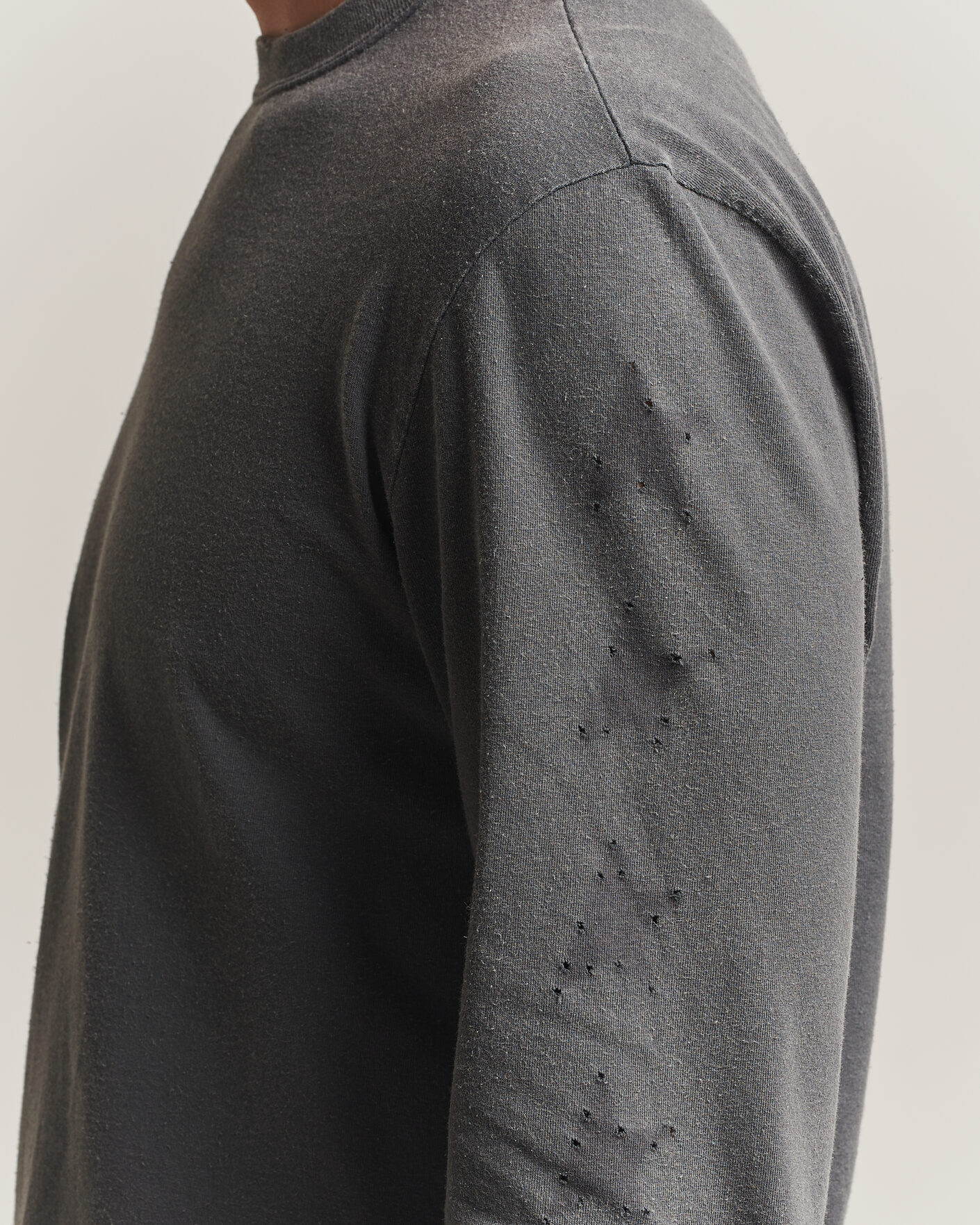 Homme | Pulls Et Tricots | Golden Goose | Long Sleeve Garment Dyed T-Shirt Anthracite
