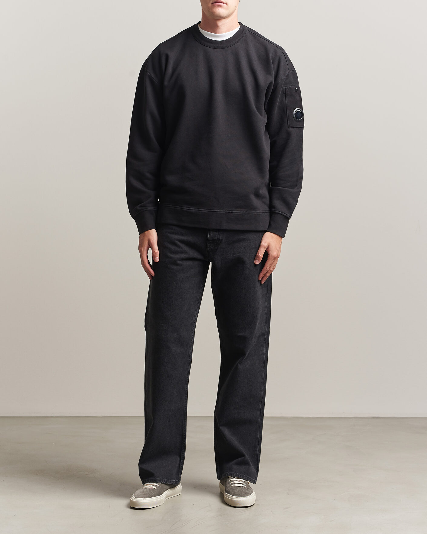 Homme | Pulls Et Tricots | C.P. Company | Brushed Emerized Fleece Lens Sweatshirt Black