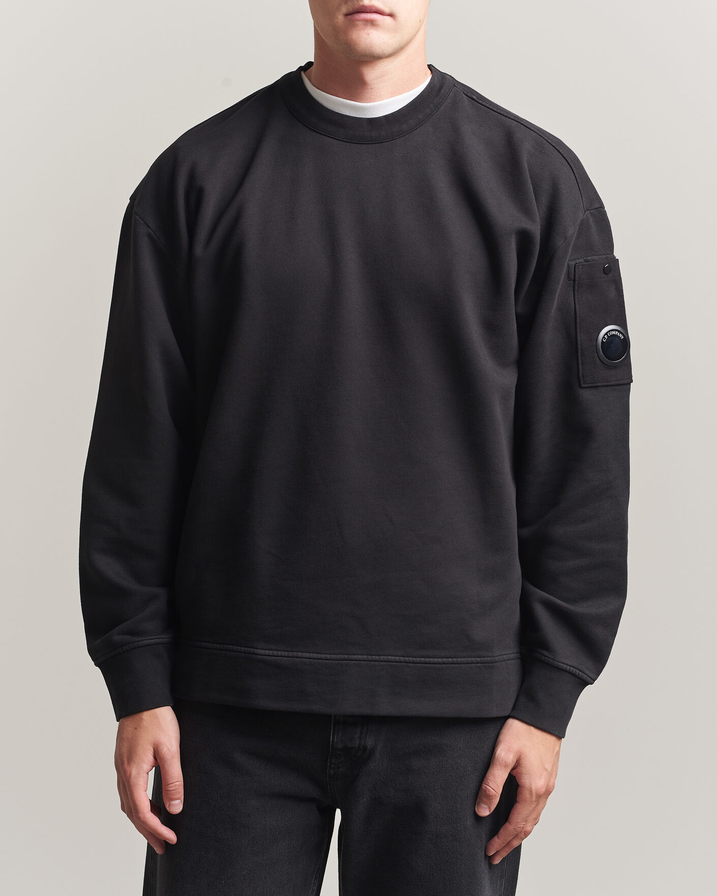 Homme | Pulls Et Tricots | C.P. Company | Brushed Emerized Fleece Lens Sweatshirt Black
