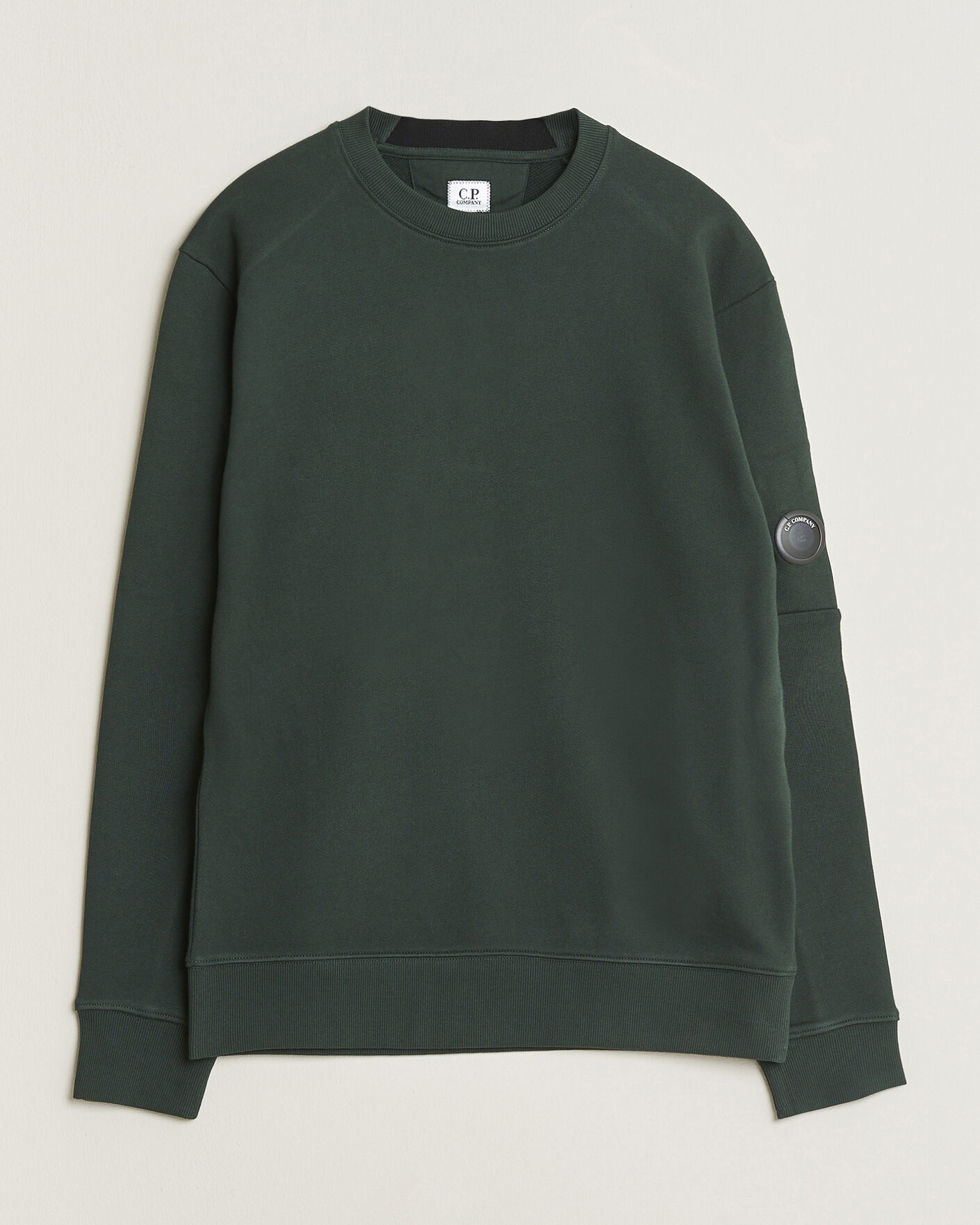 Homme | Pulls Et Tricots | C.P. Company | Diagonal Raised Fleece Lens Sweatshirt Emerald Green