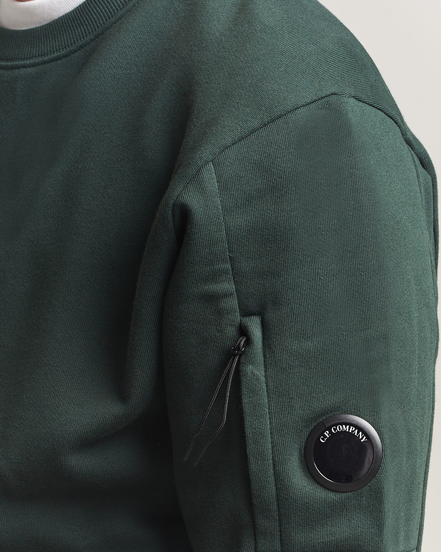 Homme | Pulls Et Tricots | C.P. Company | Diagonal Raised Fleece Lens Sweatshirt Emerald Green