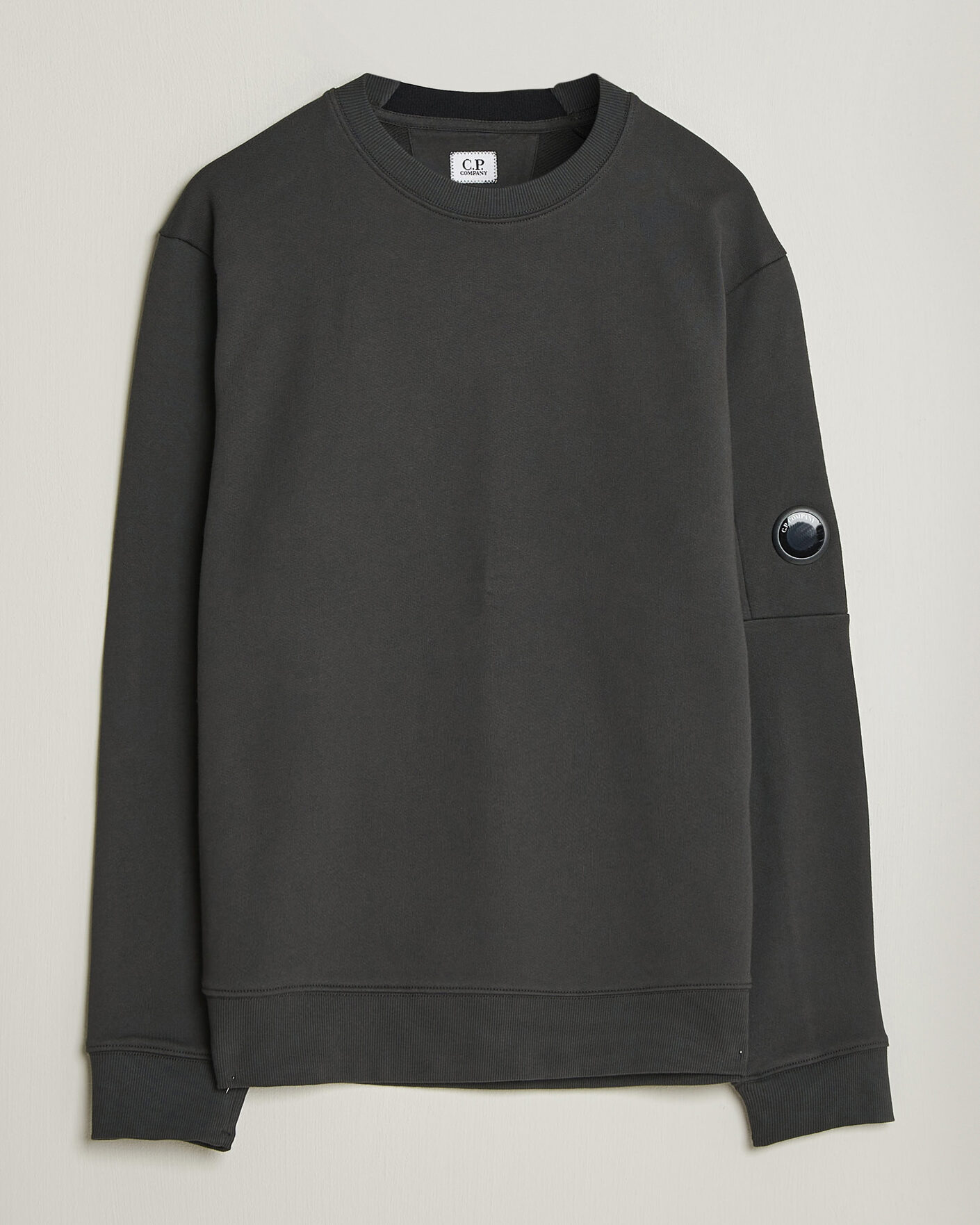 Homme | Pulls Et Tricots | C.P. Company | Diagonal Raised Fleece Lens Sweatshirt Dark Grey