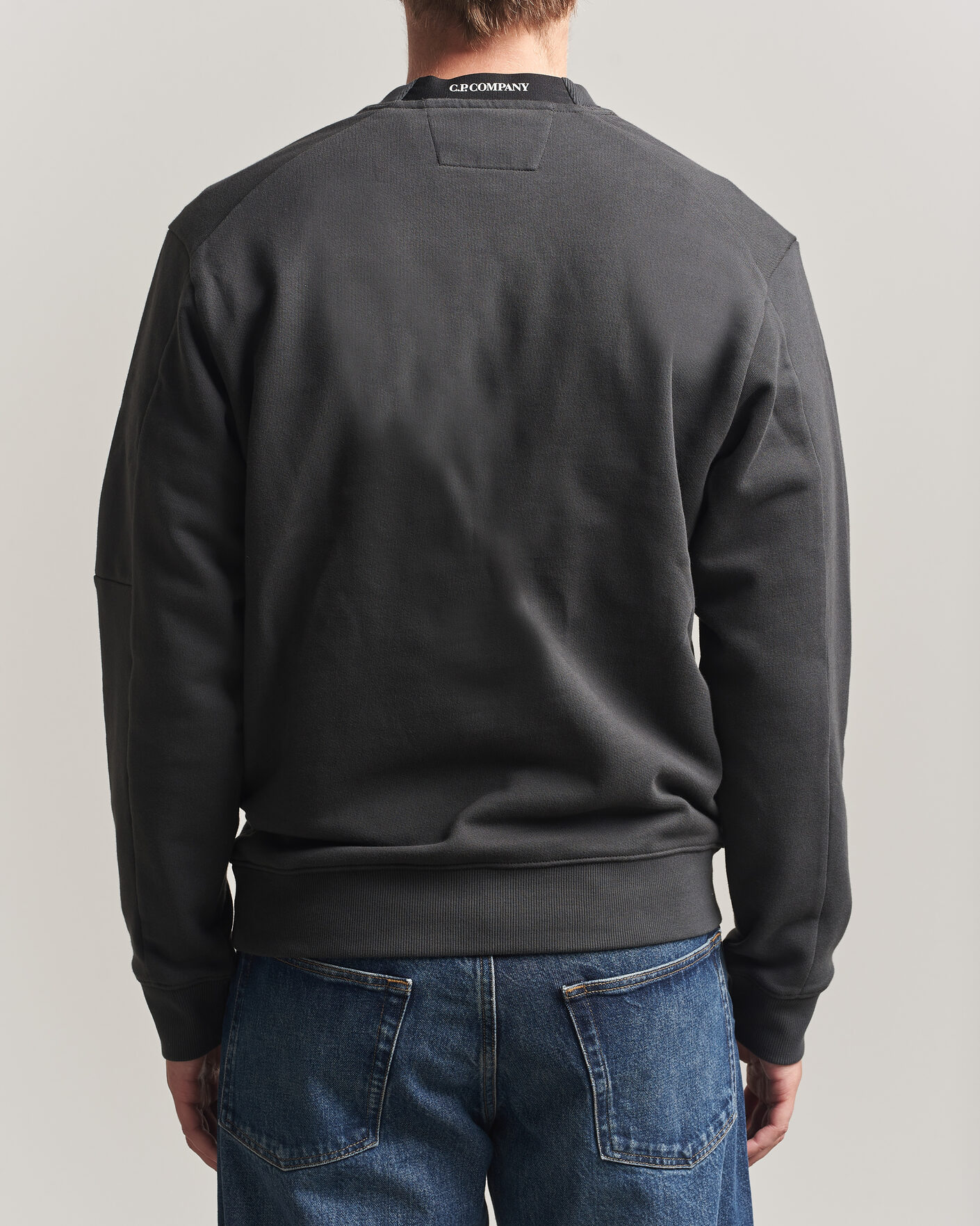 Homme | Pulls Et Tricots | C.P. Company | Diagonal Raised Fleece Lens Sweatshirt Dark Grey