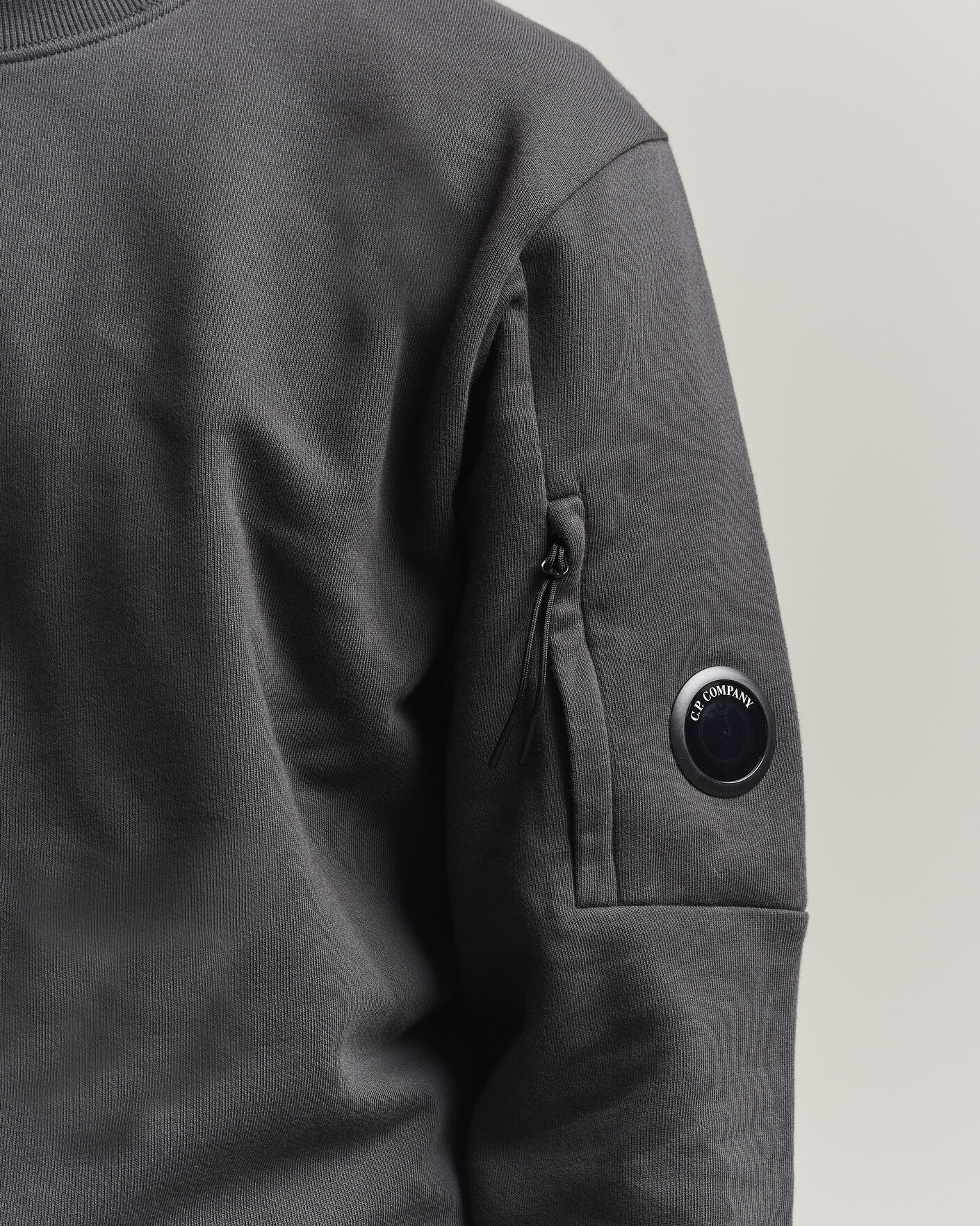 Homme | Pulls Et Tricots | C.P. Company | Diagonal Raised Fleece Lens Sweatshirt Dark Grey