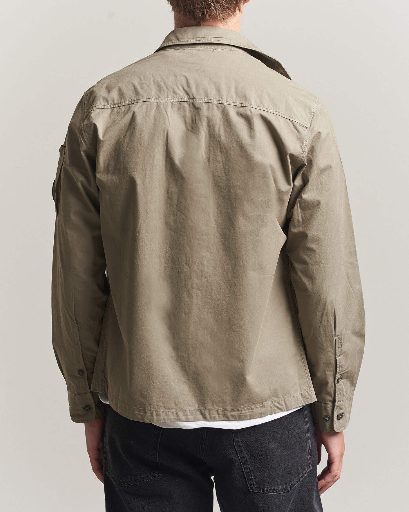 Homme | Chemises | C.P. Company | Organic Cotton Gabardine Zip Overshirt Grey