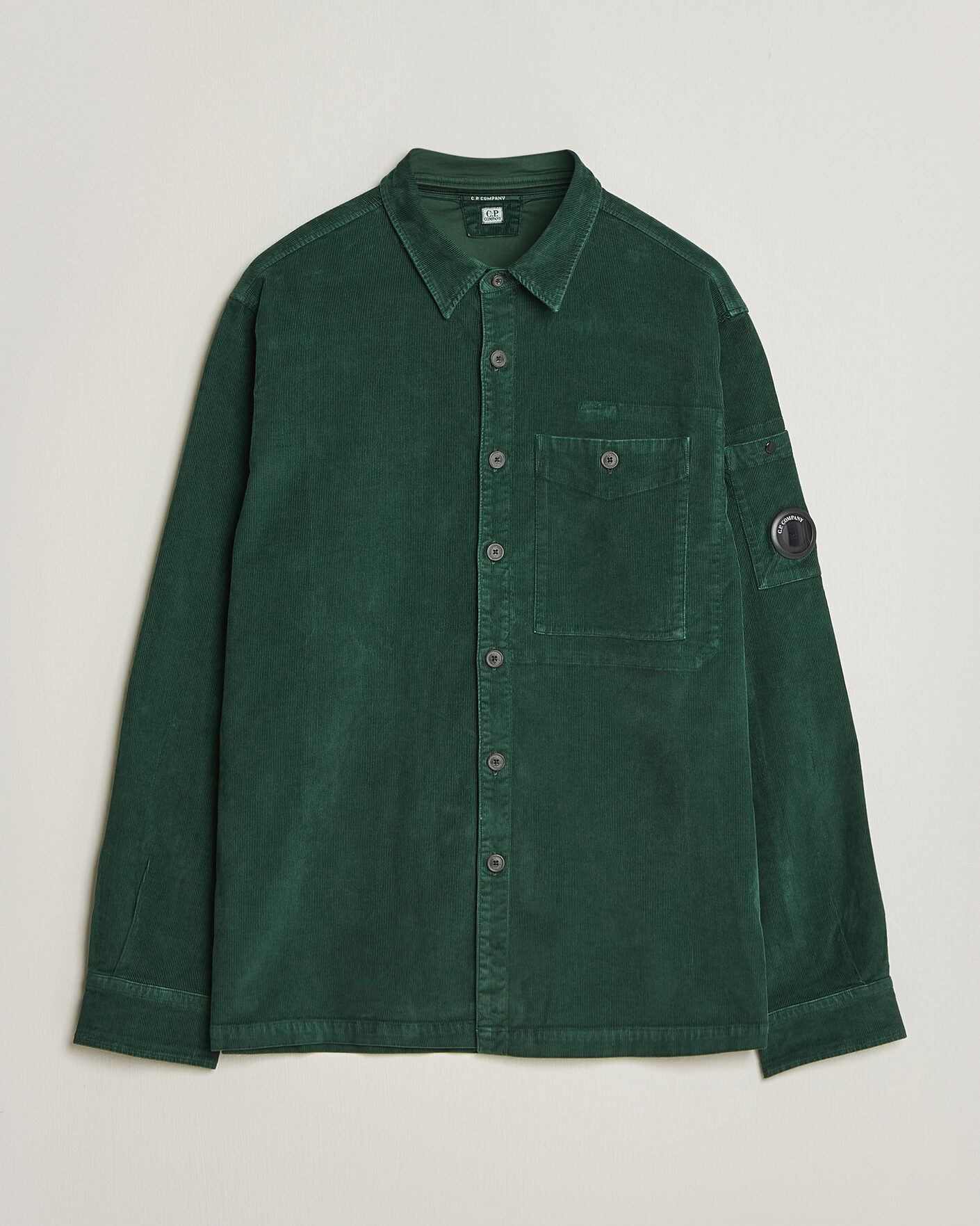 Homme | Chemises | C.P. Company | Corduroy Lens Overshirt Emerald Green