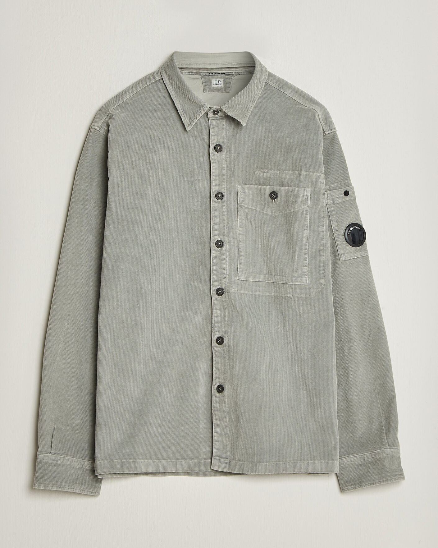 Homme | Chemises | C.P. Company | Corduroy Lens Overshirt Light Grey