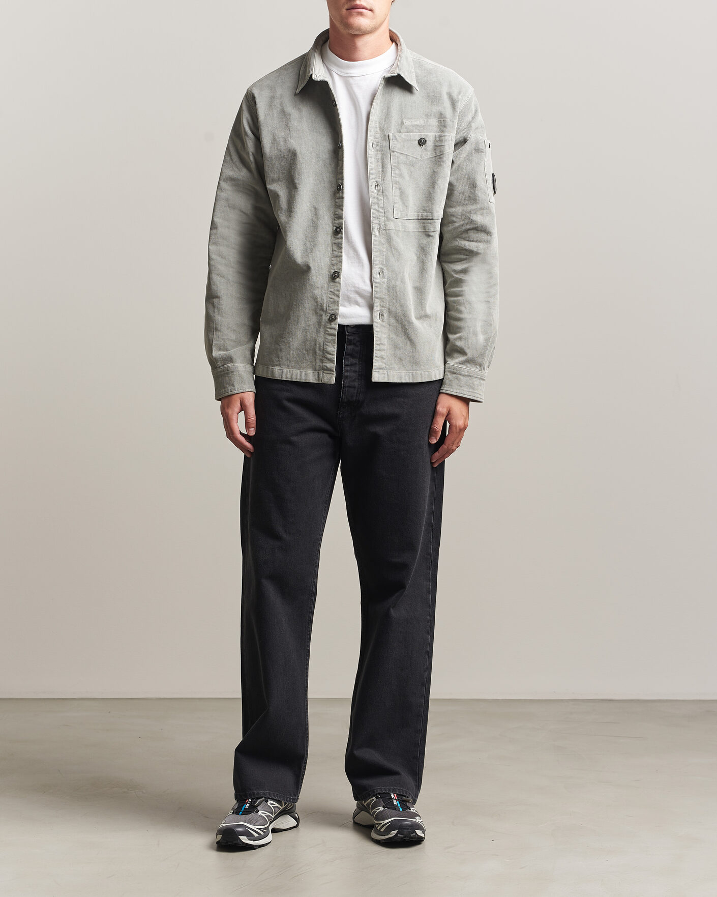 Homme | Chemises | C.P. Company | Corduroy Lens Overshirt Light Grey