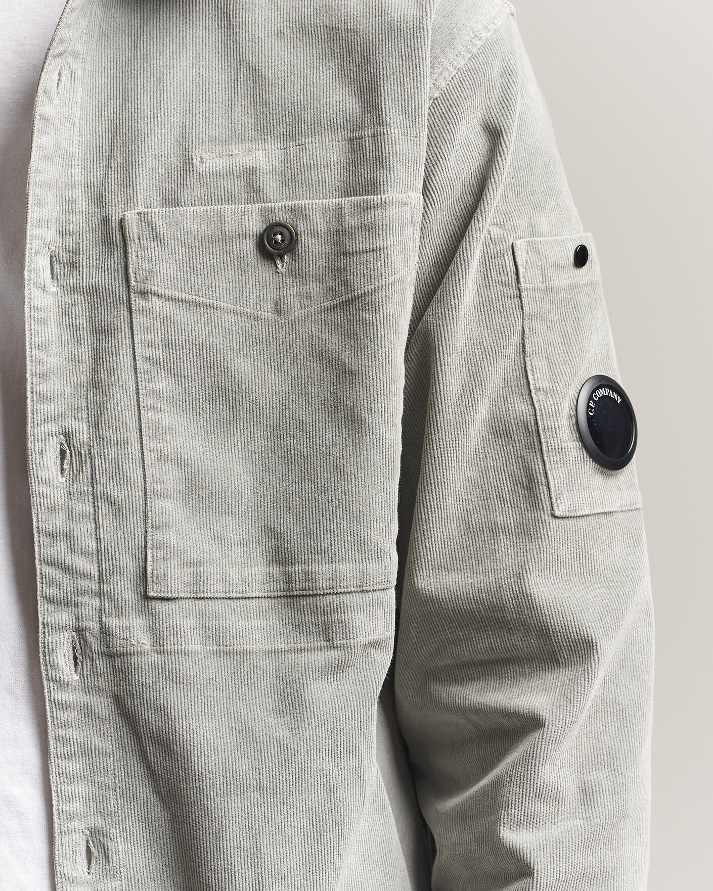 Homme | Chemises | C.P. Company | Corduroy Lens Overshirt Light Grey