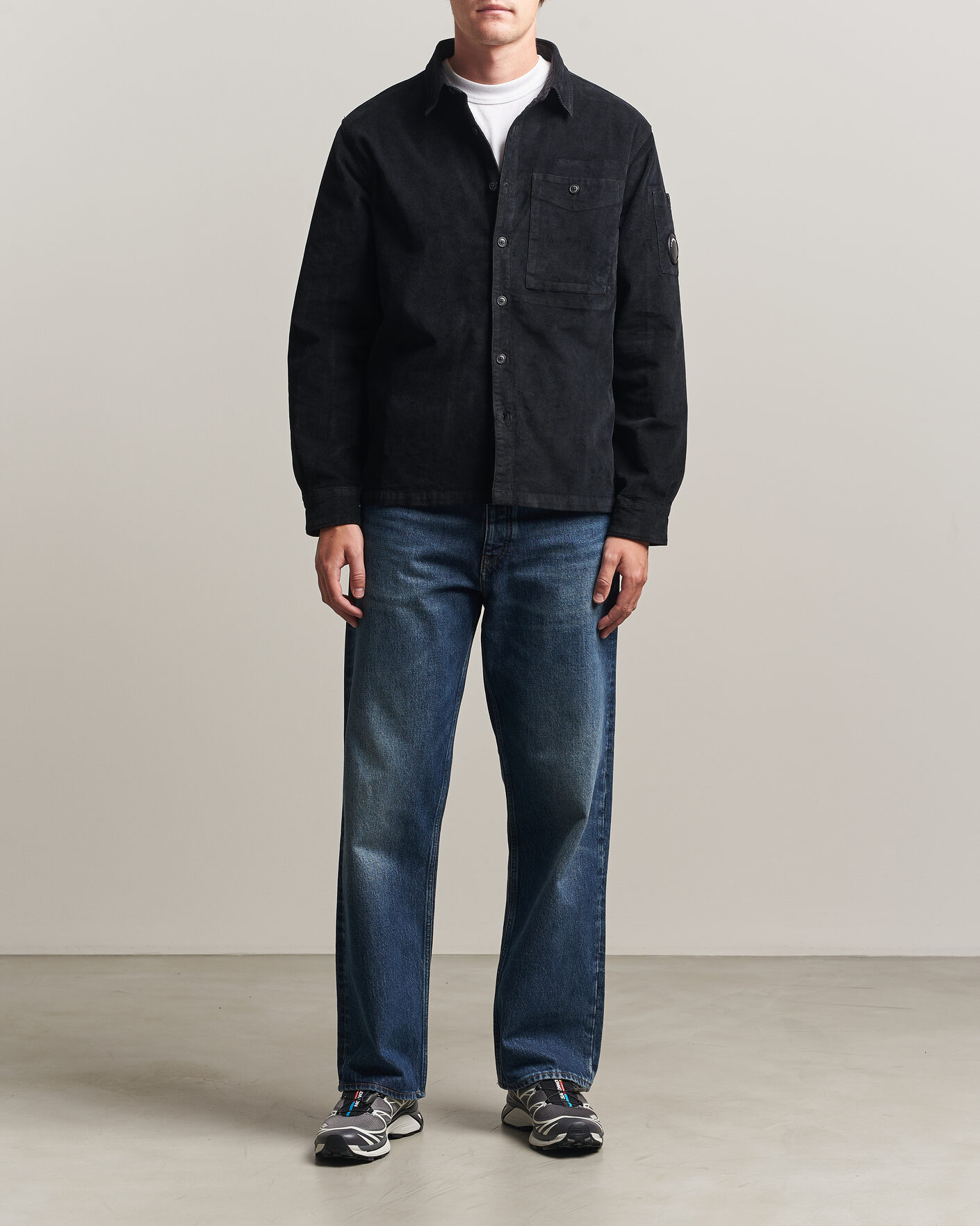 Homme | Chemises | C.P. Company | Corduroy Lens Overshirt Black