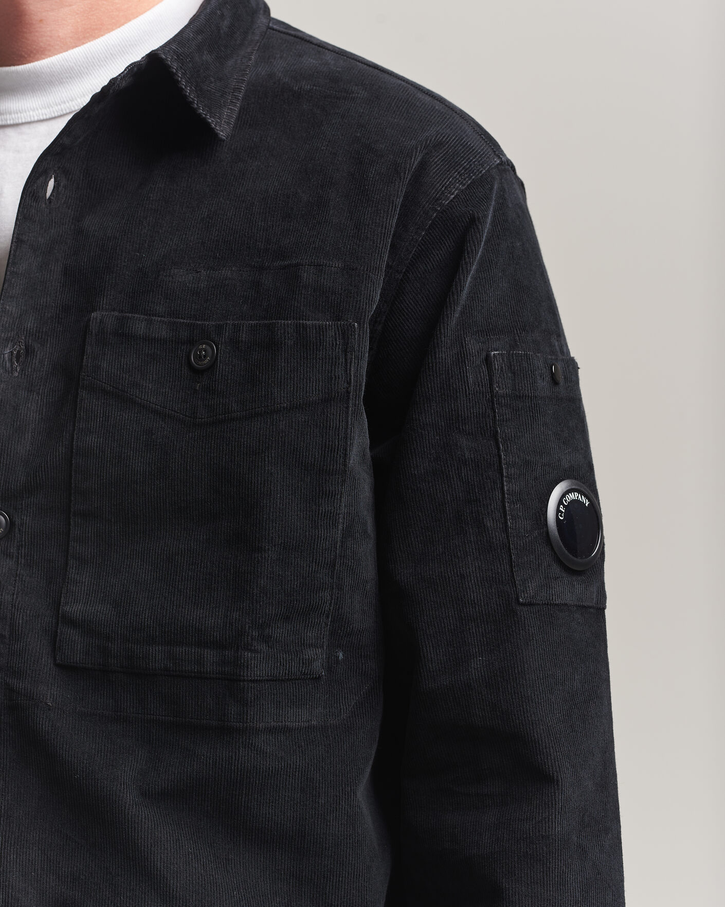Homme | Chemises | C.P. Company | Corduroy Lens Overshirt Black