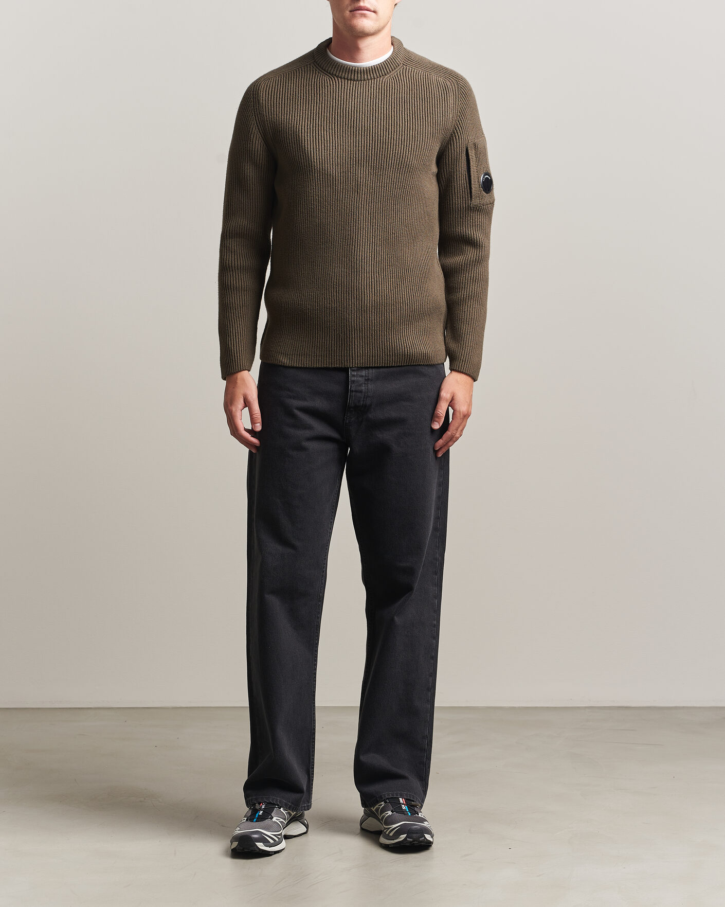 Homme | Pulls Et Tricots | C.P. Company | Full Rib Knitted Cotton Crew Neck Dark Green