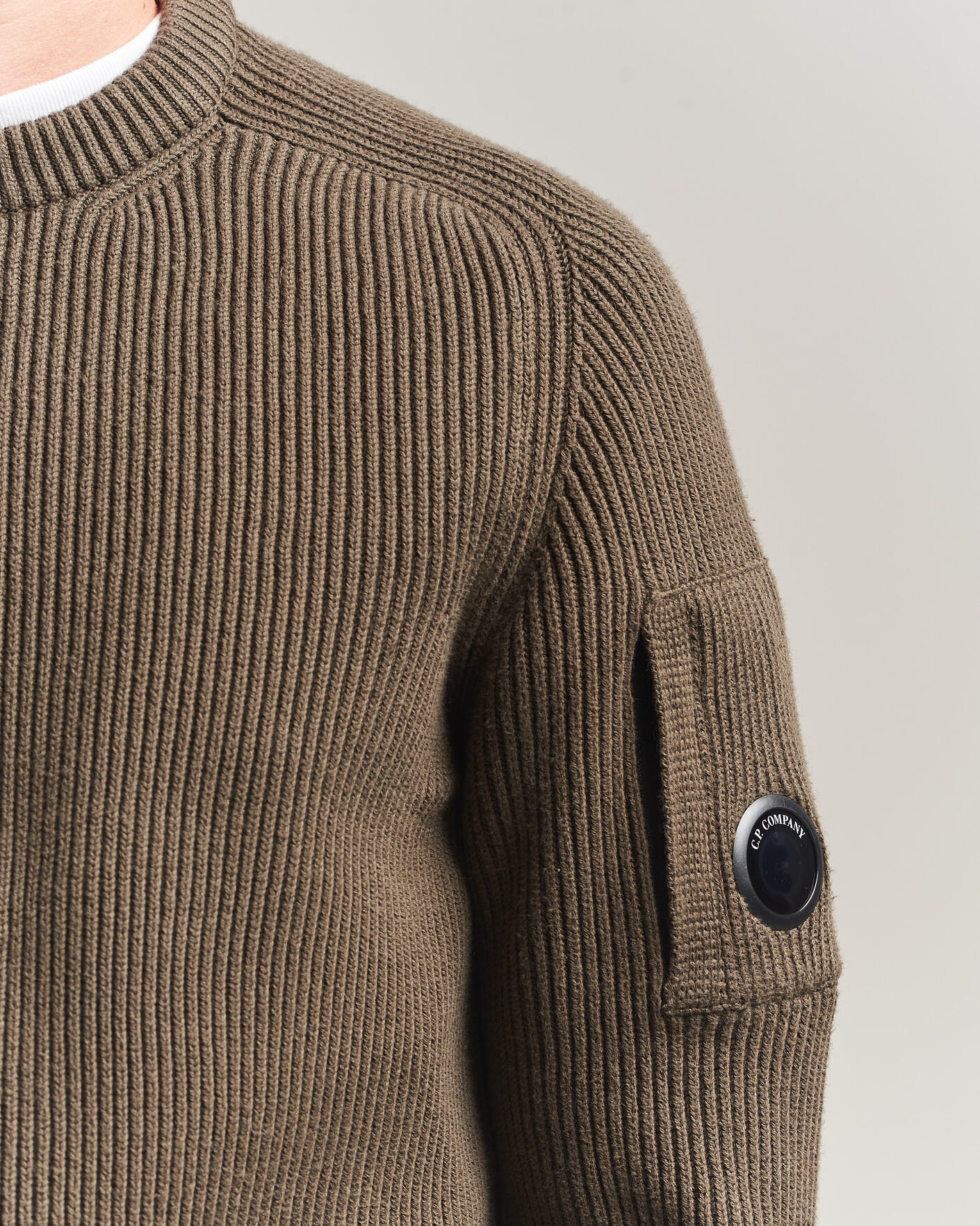 Homme | Pulls Et Tricots | C.P. Company | Full Rib Knitted Cotton Crew Neck Dark Green