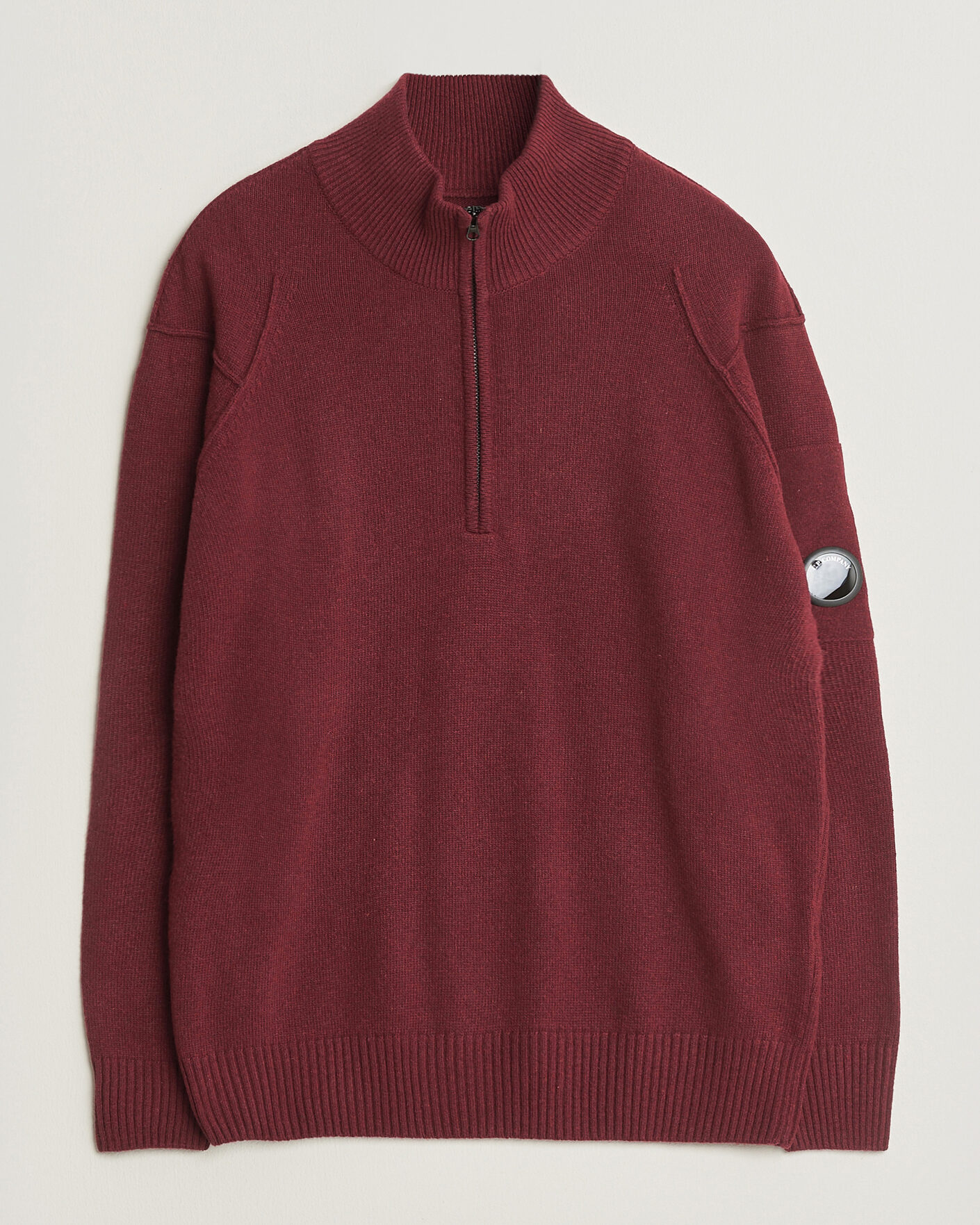 Homme | Pulls Et Tricots | C.P. Company | Knitted Lambswool Half-Zip Burgundy