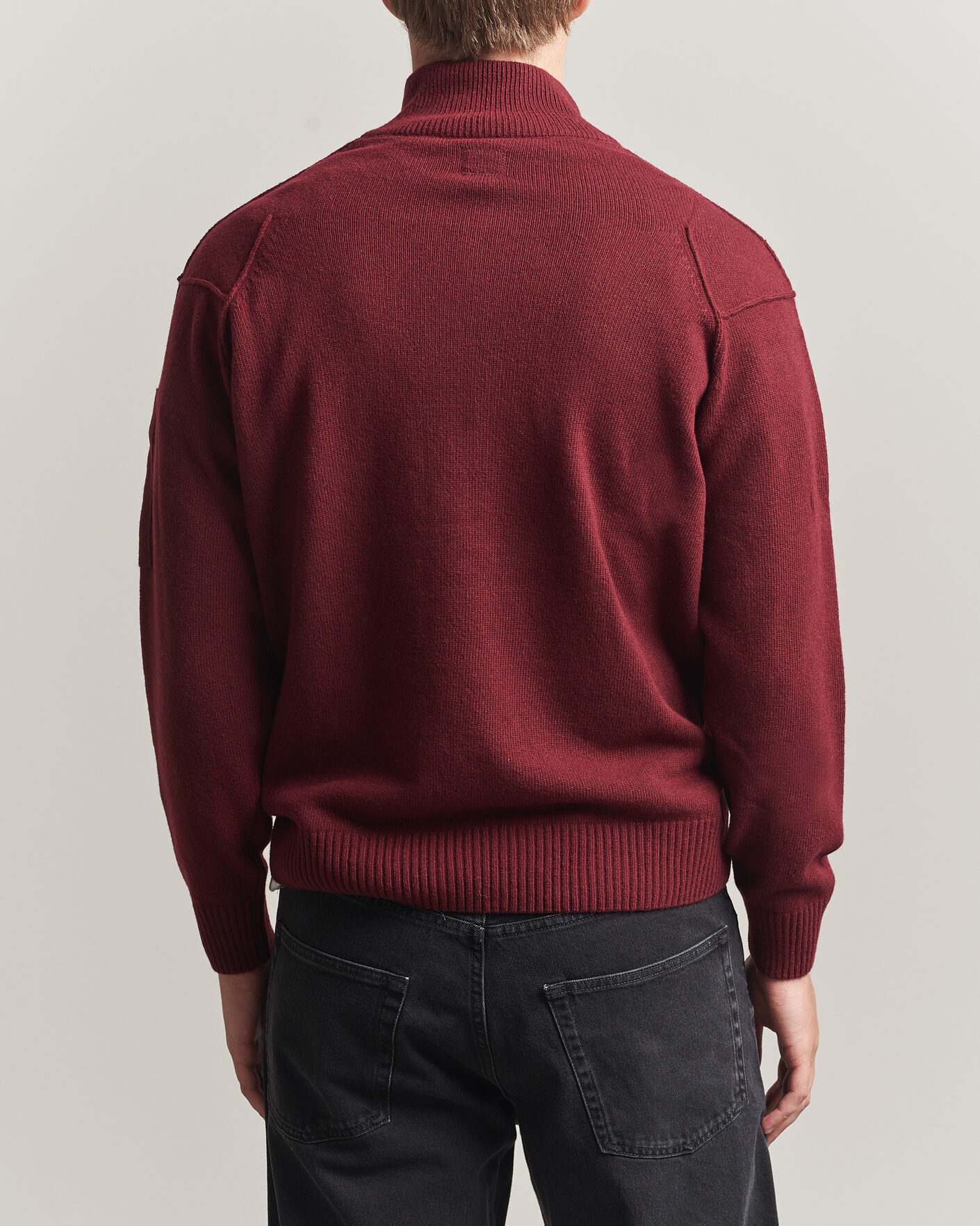 Homme | Pulls Et Tricots | C.P. Company | Knitted Lambswool Half-Zip Burgundy