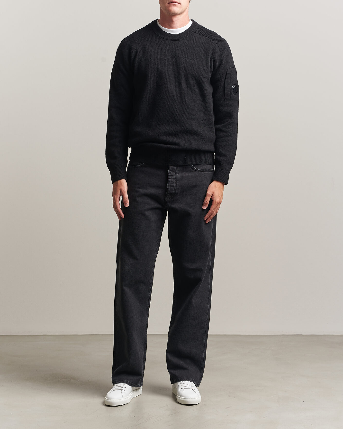 Homme | Pulls Et Tricots | C.P. Company | Knitted Lambswool Crew Neck Black