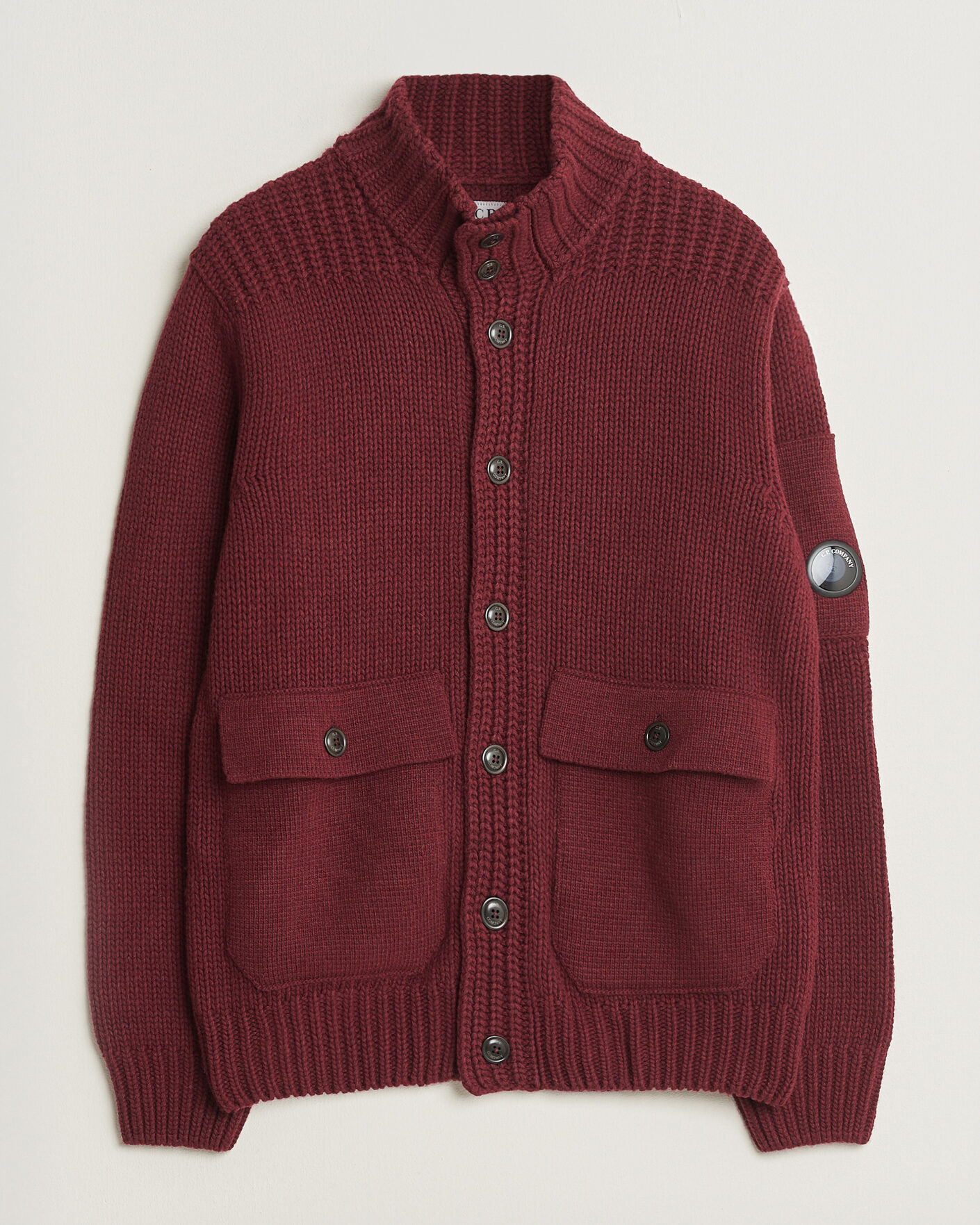 Homme | Pulls Et Tricots | C.P. Company | Heavy Lambswool Cardigan Burgundy