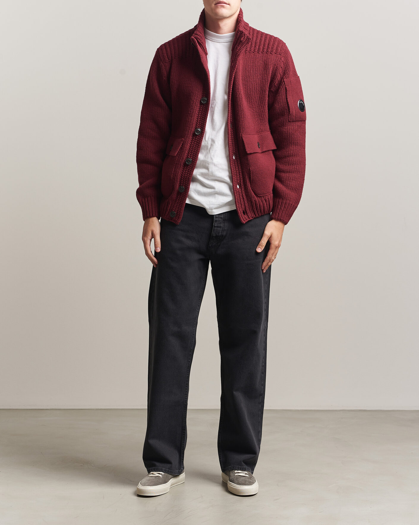 Homme | Pulls Et Tricots | C.P. Company | Heavy Lambswool Cardigan Burgundy