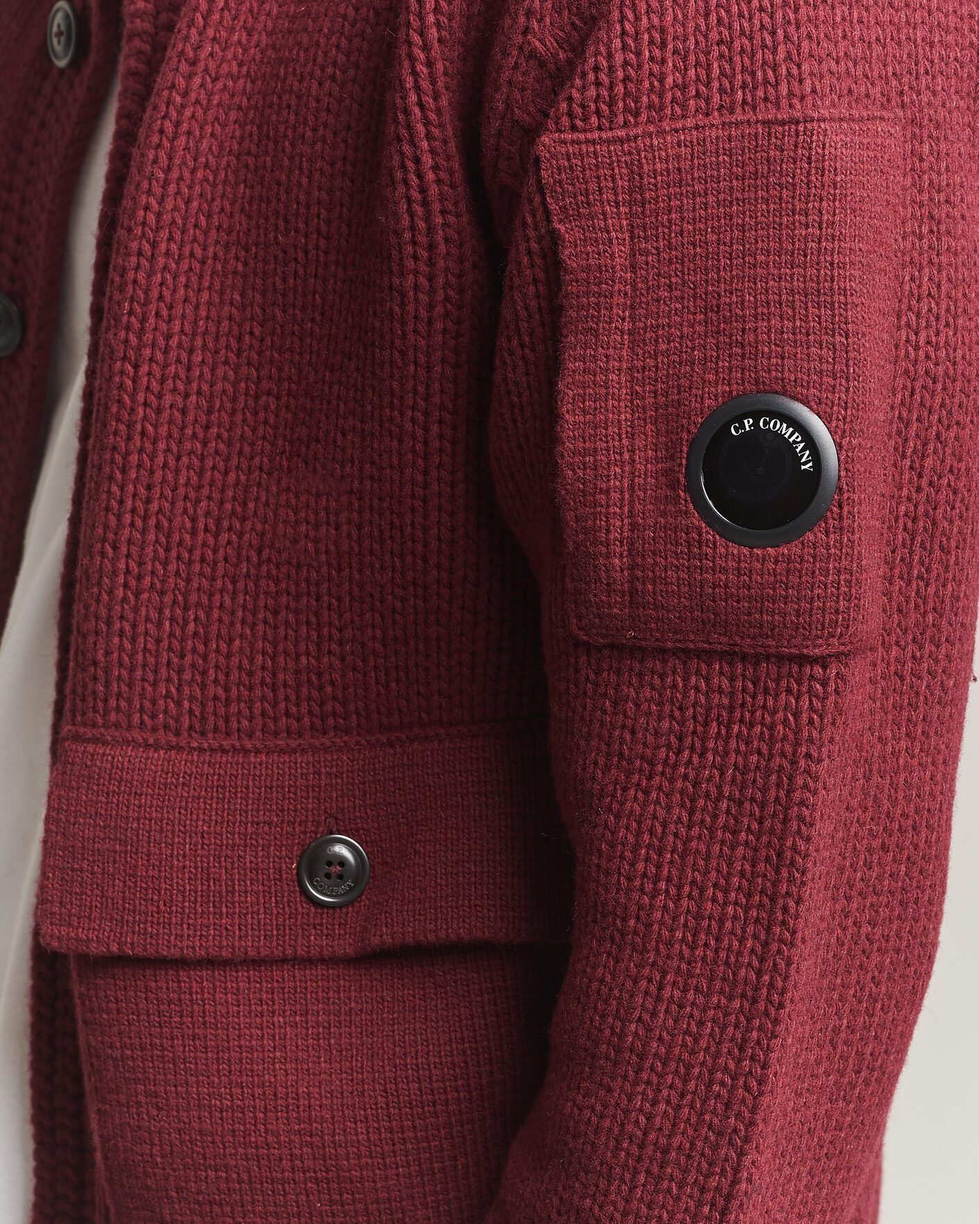 Homme | Pulls Et Tricots | C.P. Company | Heavy Lambswool Cardigan Burgundy