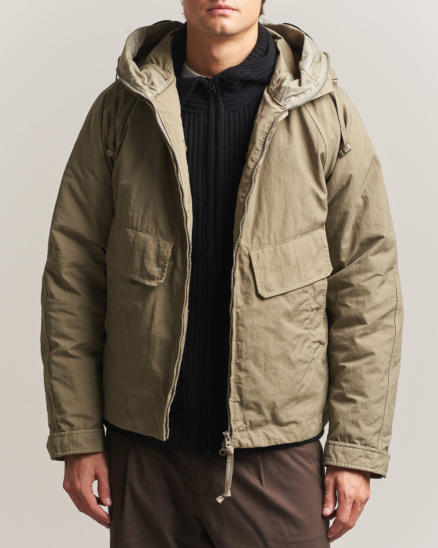 Homme | Manteaux Et Vestes | C.P. Company | Heavy Nylon Twill Down Padded Jacket Light Grey