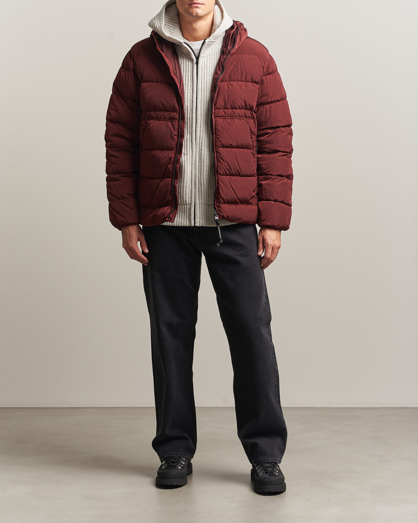 Homme | Manteaux Et Vestes | C.P. Company | Chrome-R Goggle Down Jacket Burgundy