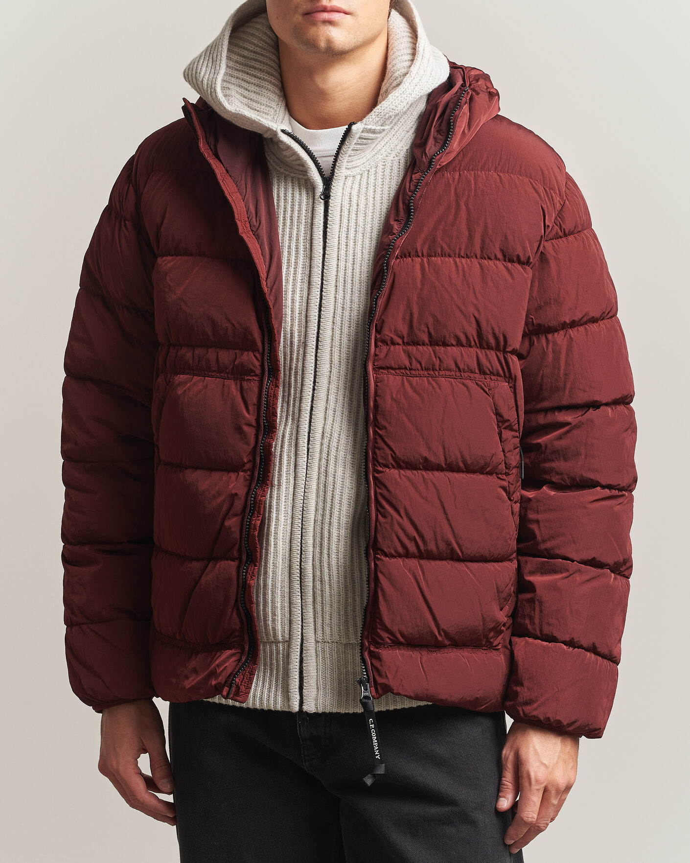 Homme | Manteaux Et Vestes | C.P. Company | Chrome-R Goggle Down Jacket Burgundy