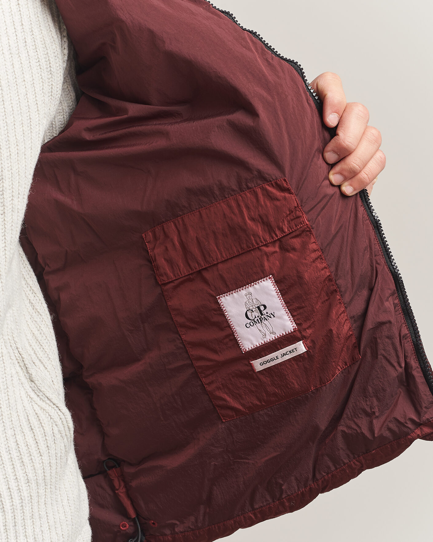 Homme | Manteaux Et Vestes | C.P. Company | Chrome-R Goggle Down Jacket Burgundy