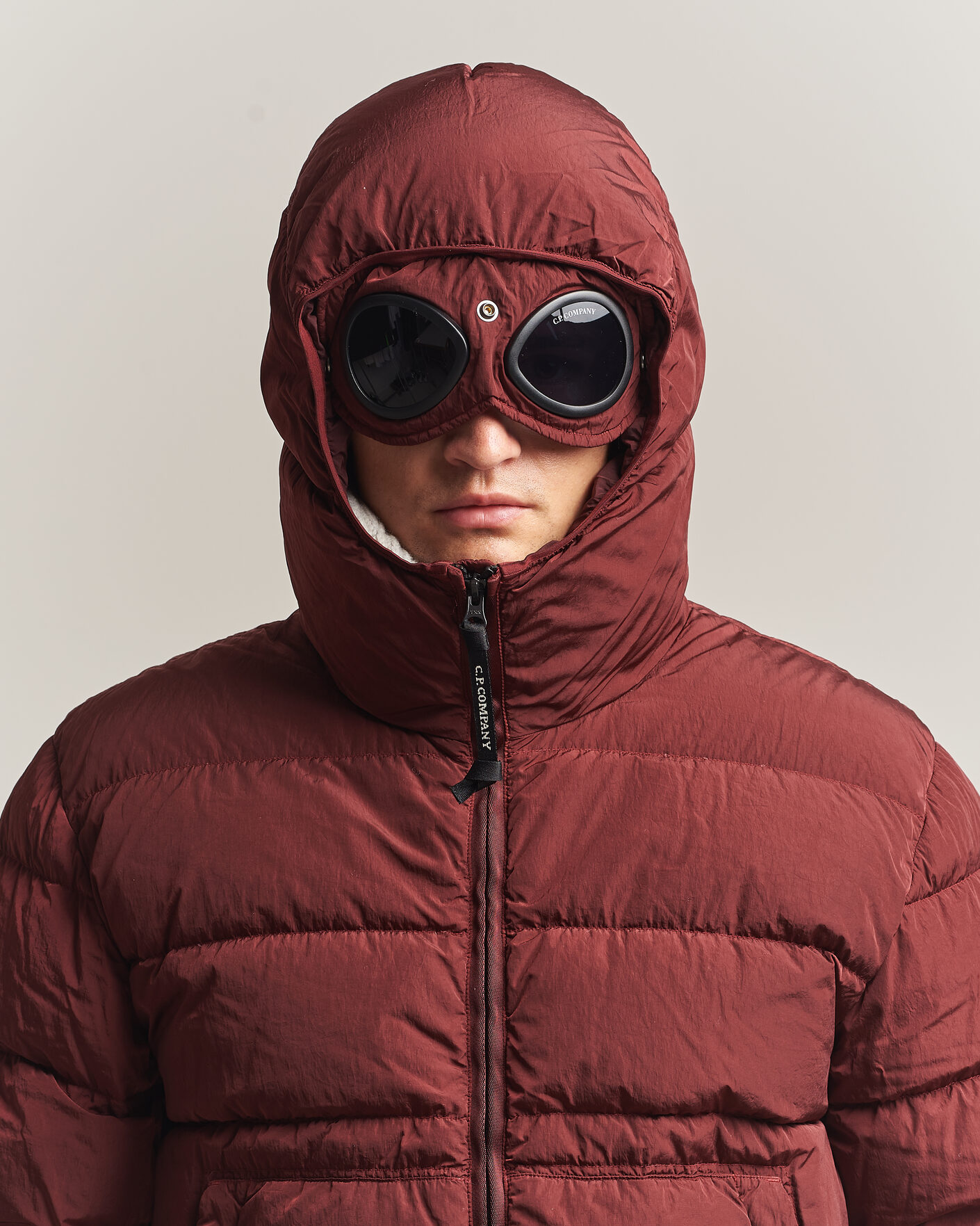 Homme | Manteaux Et Vestes | C.P. Company | Chrome-R Goggle Down Jacket Burgundy