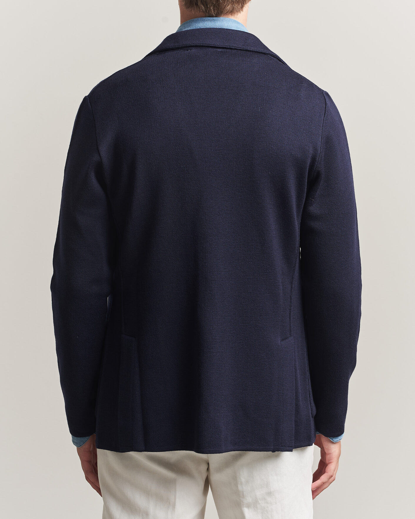 Homme | Blazers | Lardini | Knitted Wool Blazer Navy