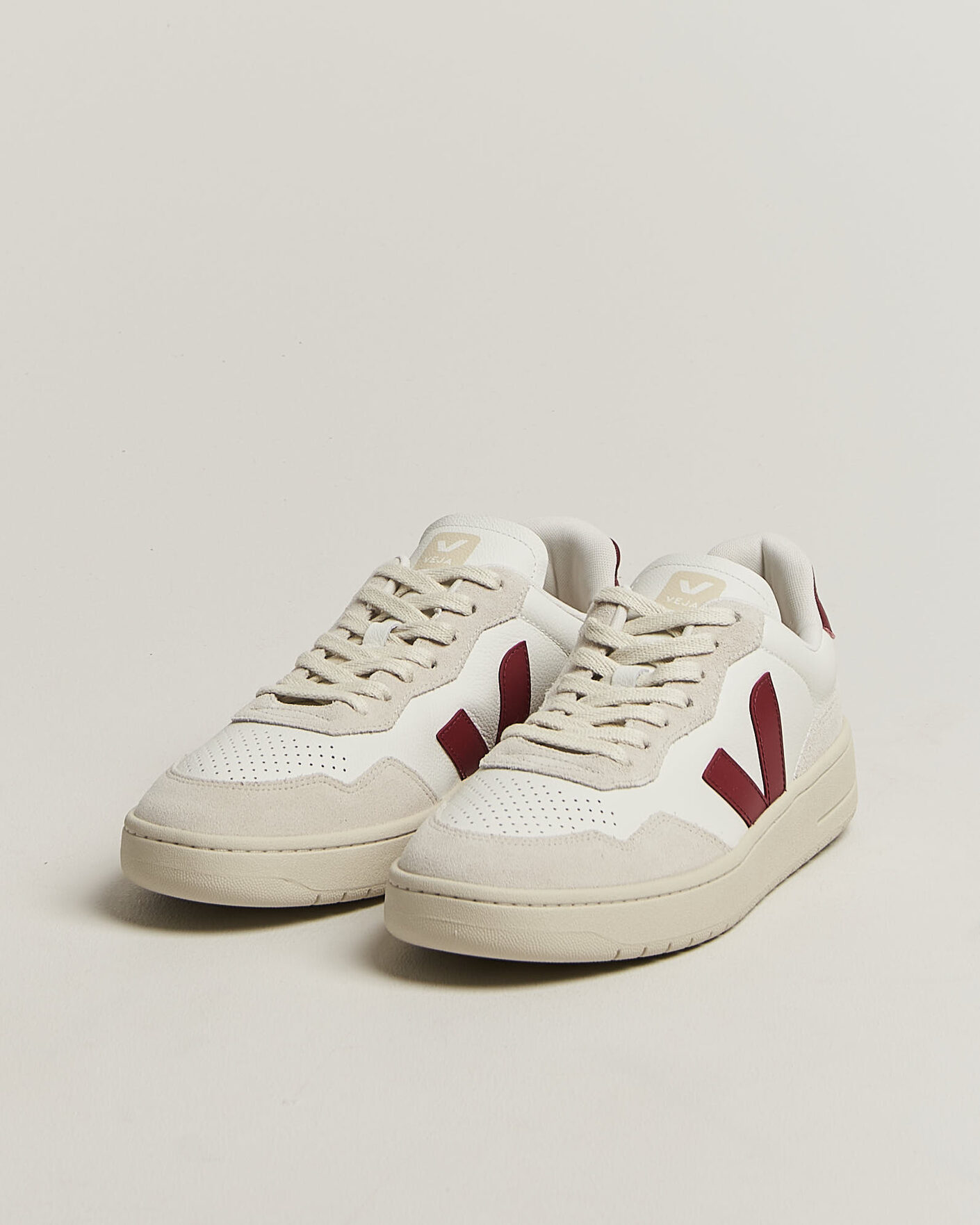 Homme | Baskets | Veja | V-90 Sneaker White/Marsala Natural