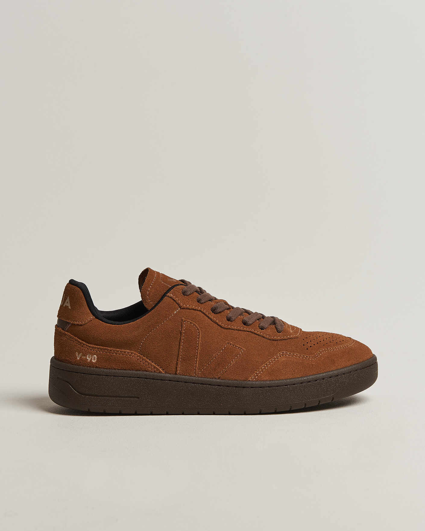 Homme | Baskets | Veja | V-90 Suede Sneaker Full Cognac/Eagle