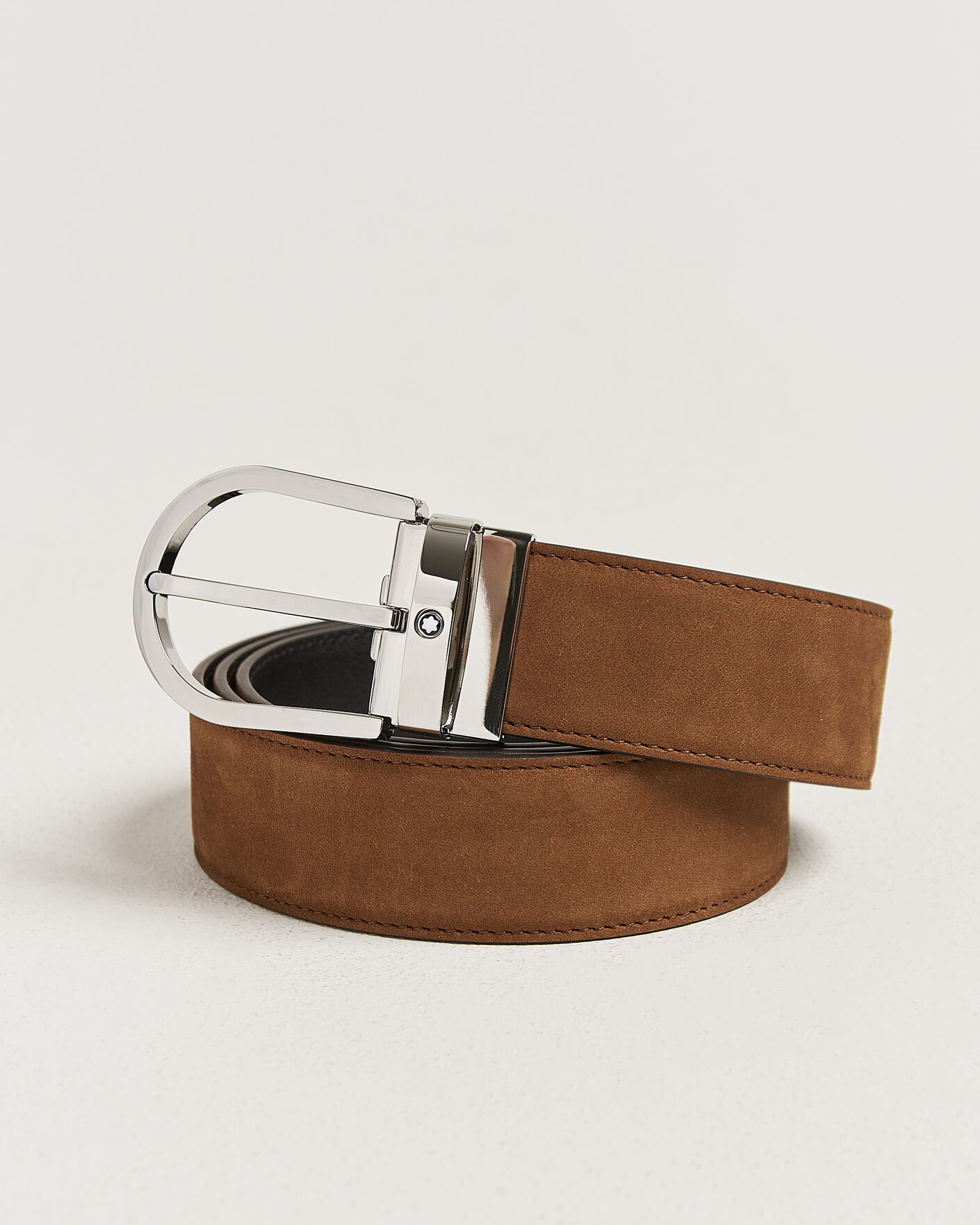 Homme | Ceintures | Montblanc | 35mm Reversible Suede/Calf Horseshoe Belt Brown/Black
