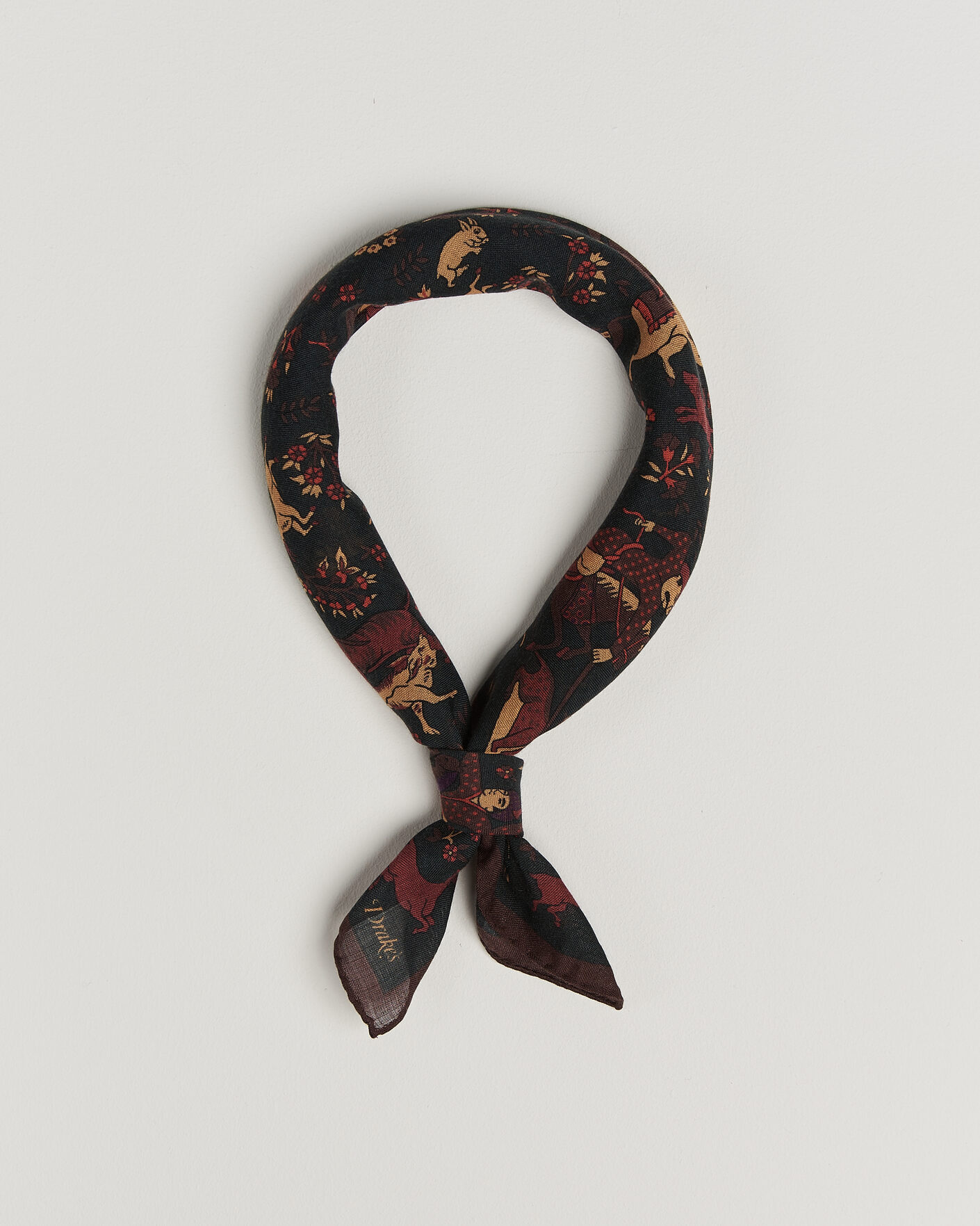 Homme | Écharpes | Drake's | Moghul Wool/Silk Bandana Green