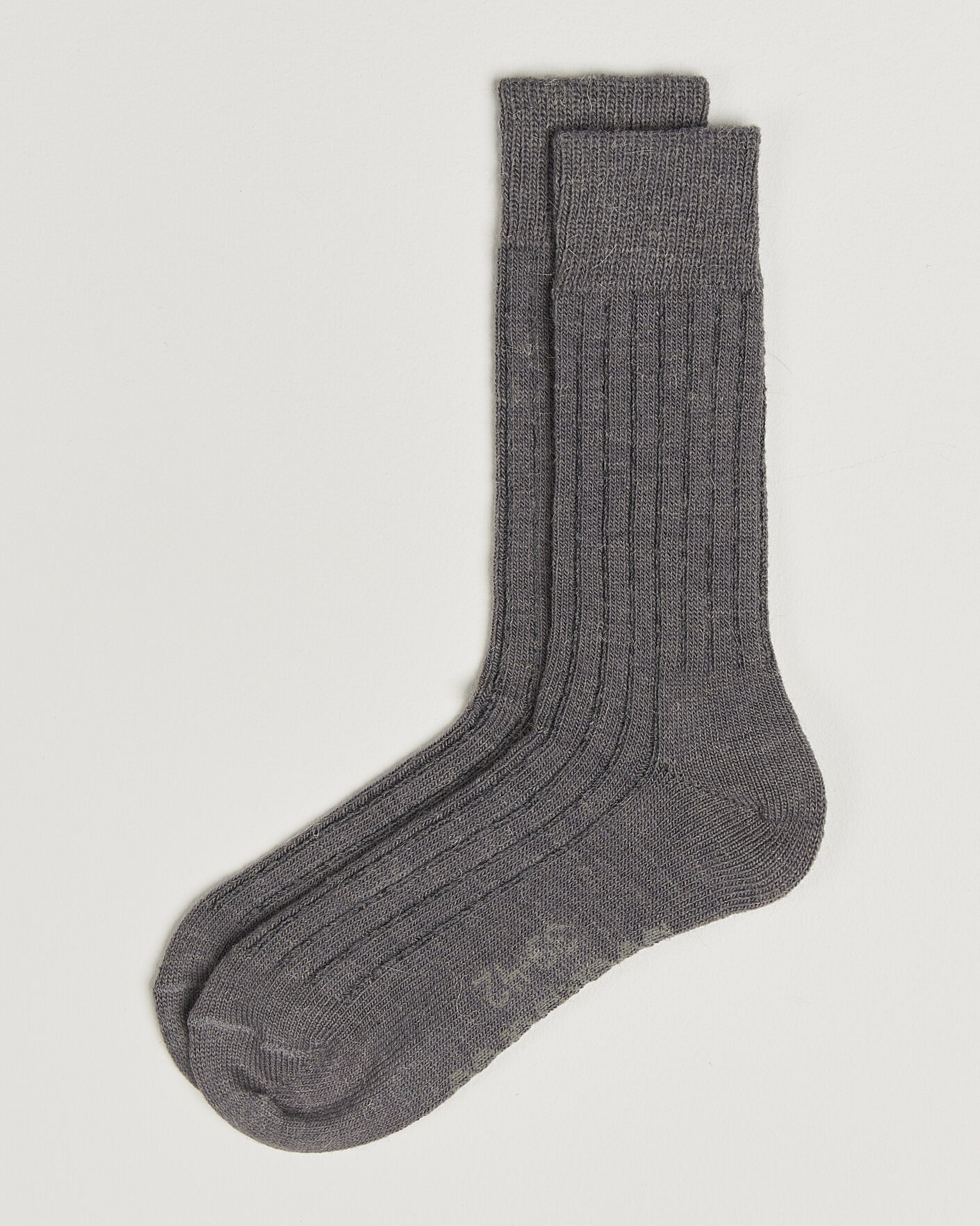 Homme | Sous-Vêtements Et Chaussettes | Alpacasocks & Co | 2-Pack Ribbed Alpacka Wool Socks Dark Grey