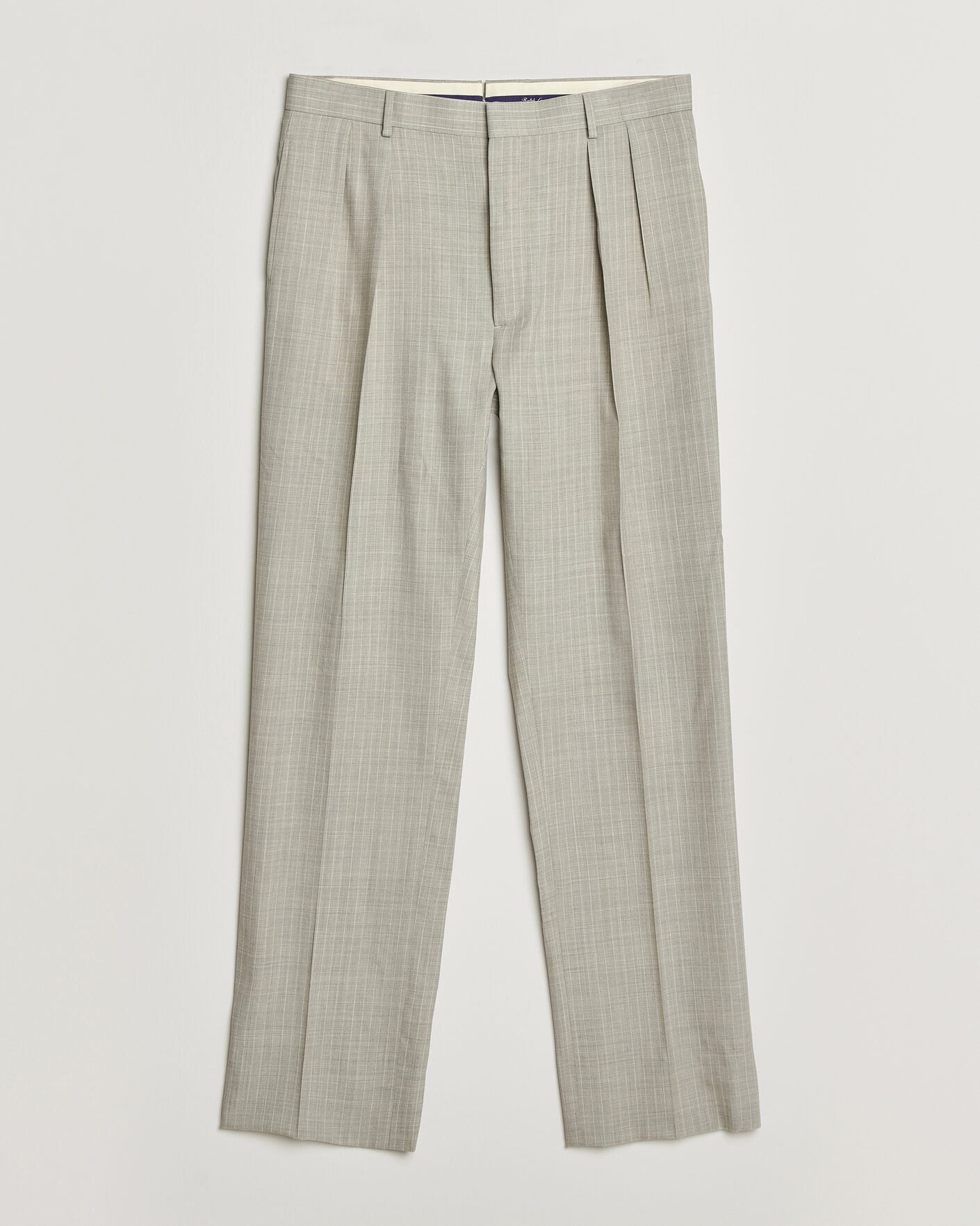 Homme | Pantalons | Ralph Lauren Purple Label | Glenn Pinstriped Pleated Wool Trousers Grey