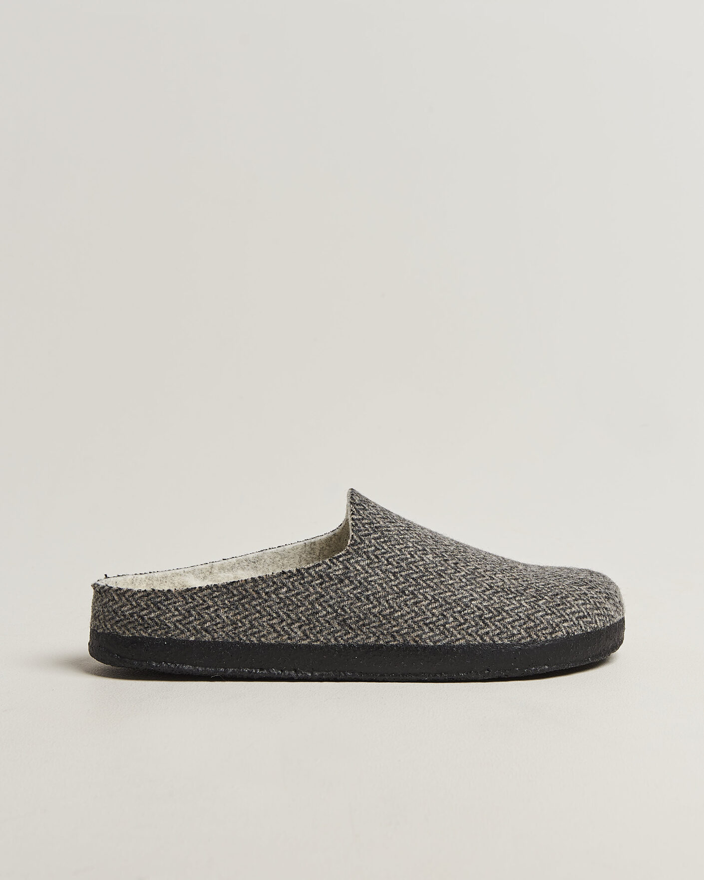 Homme | Sandales Et Mules | BIRKENSTOCK | Amsterdam Wrapped Dip Shearling Dark Grey Herringbone