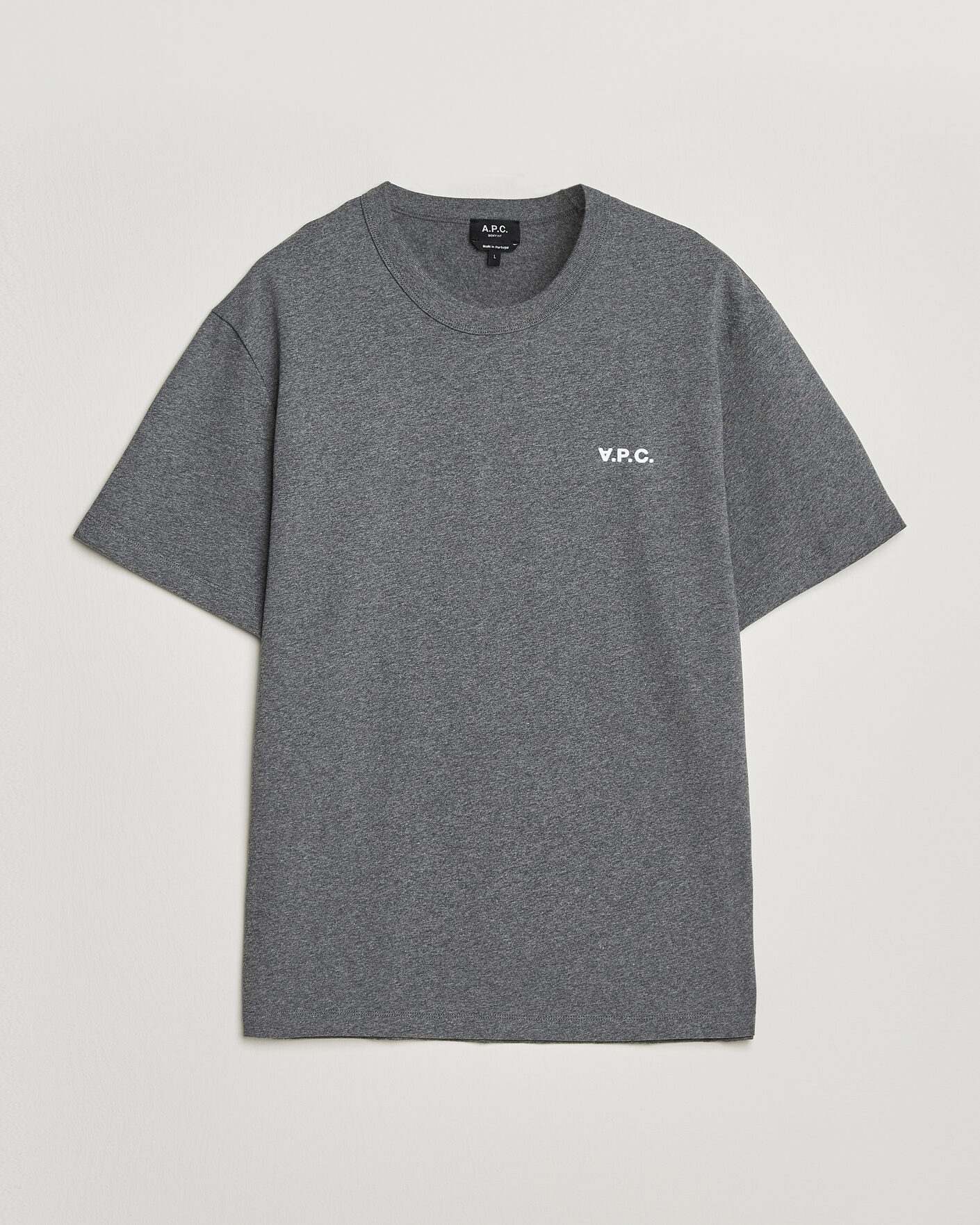 Homme | T-shirts | A.P.C. | Boxy Fit Petit VPC T-Shirt Heathered Anthracite