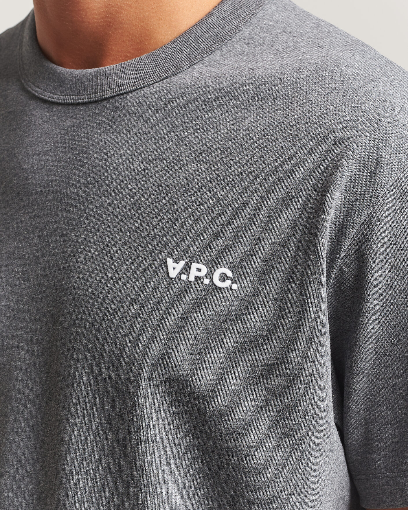 Homme | T-shirts | A.P.C. | Boxy Fit Petit VPC T-Shirt Heathered Anthracite