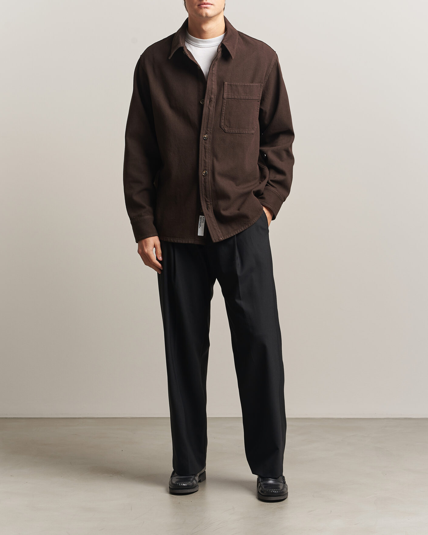 Homme | Chemises | A.P.C. | Basile Overshirt Chocolate
