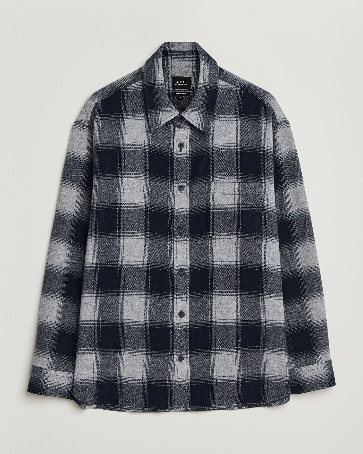 Homme | Chemises | A.P.C. | Malaury Checked Overshirt Light Grey