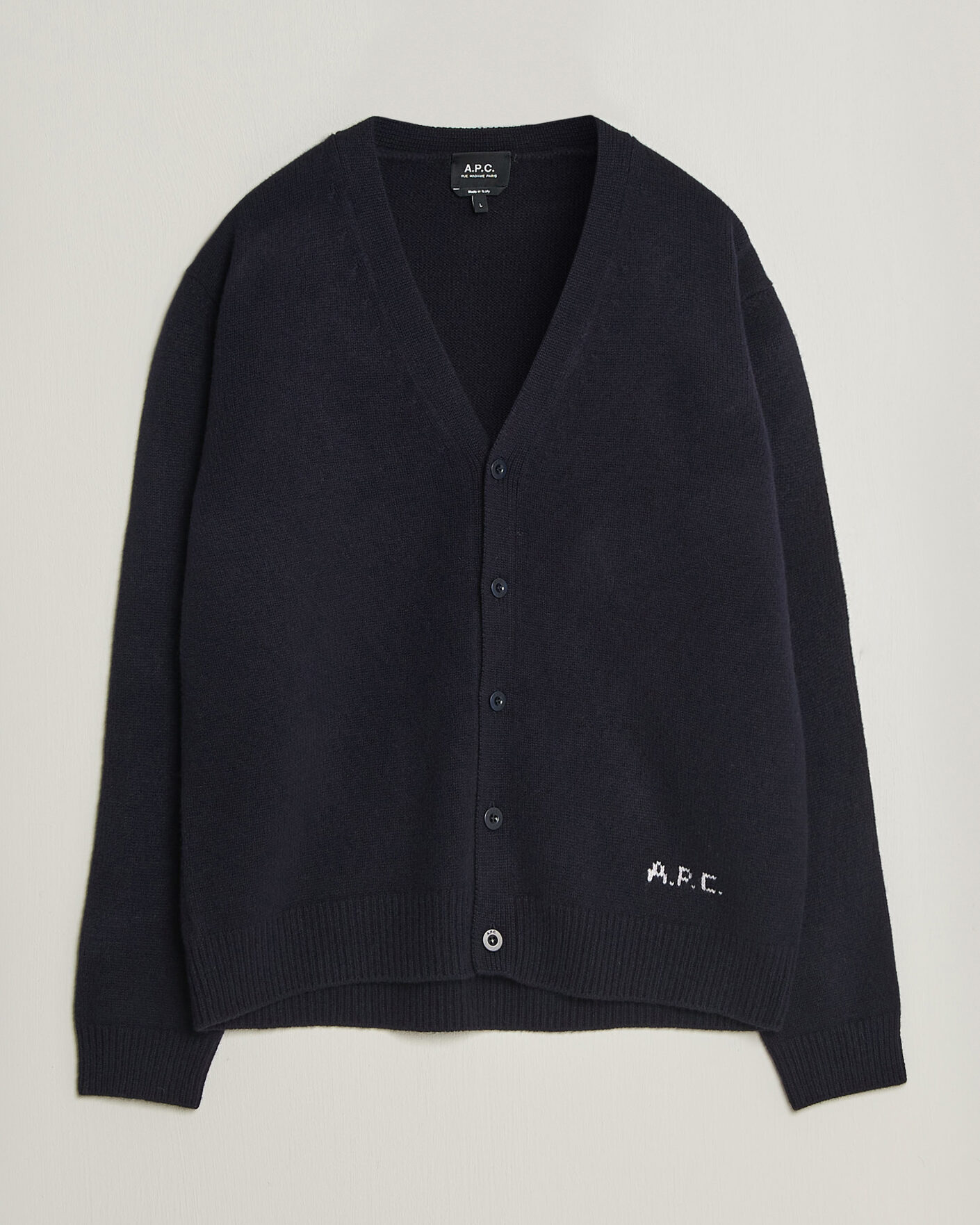 Homme | Pulls Et Tricots | A.P.C. | Kevin Wool Knitted Cardigan Dark Navy