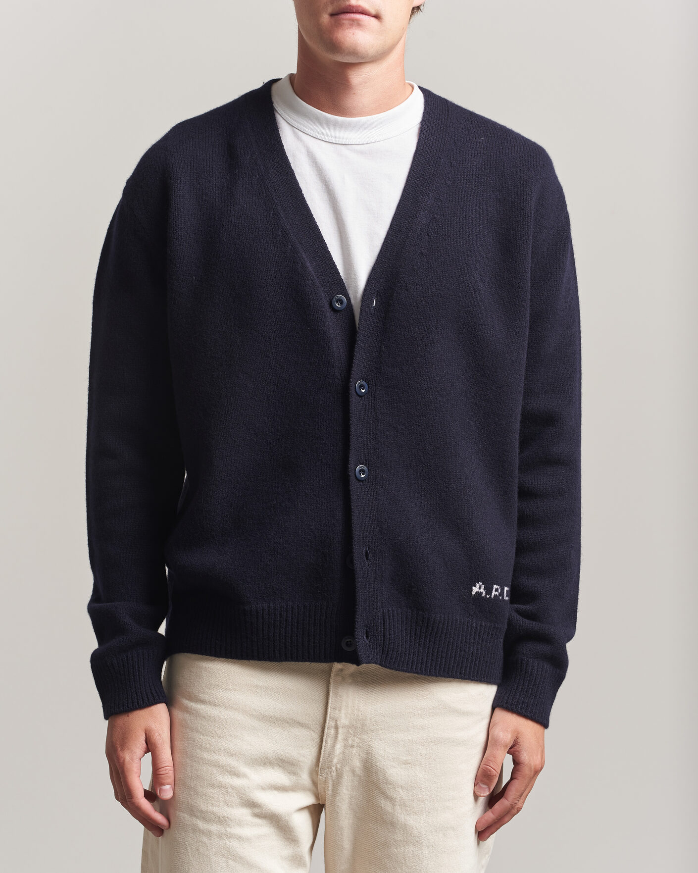 Homme | Pulls Et Tricots | A.P.C. | Kevin Wool Knitted Cardigan Dark Navy